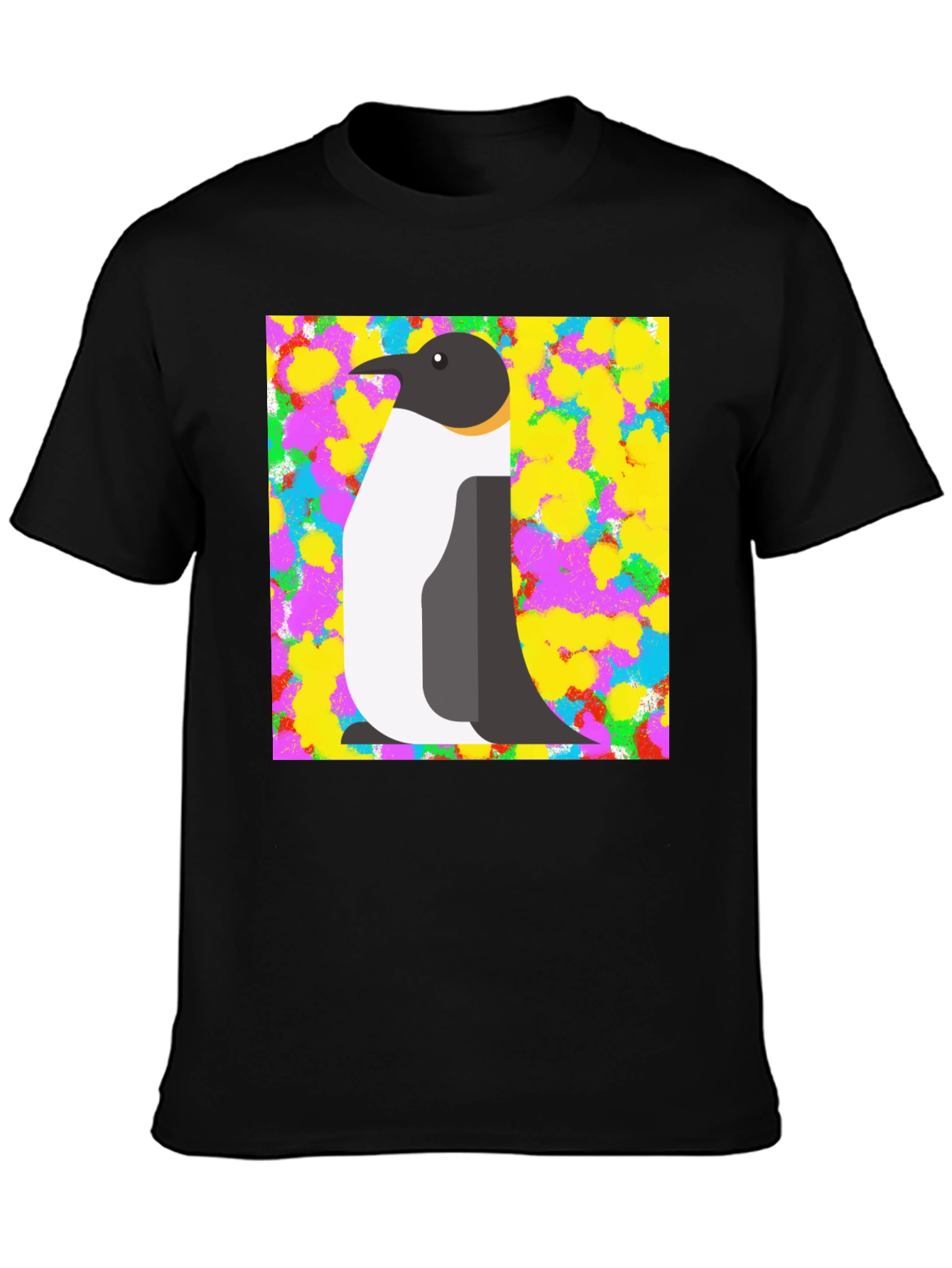 Penguin Graphic Print Black T-Shirt