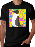 Penguin Graphic Print Black T-Shirt