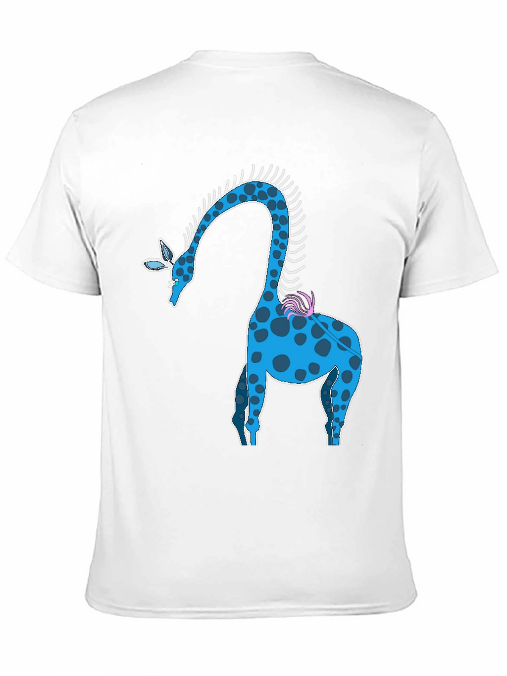 Blue Giraffe Graphic Tee - Unique Animal Design T-Shirt