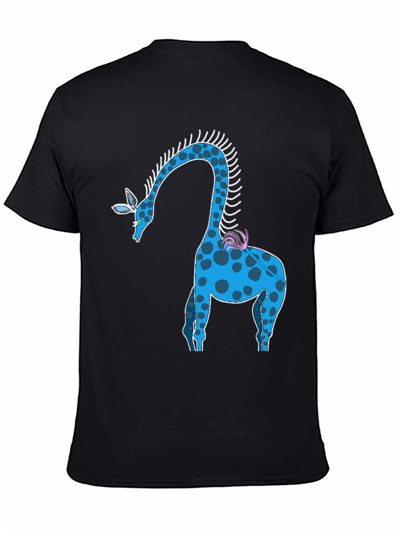 Blue Giraffe Graphic Tee - Unique Animal Design T-Shirt