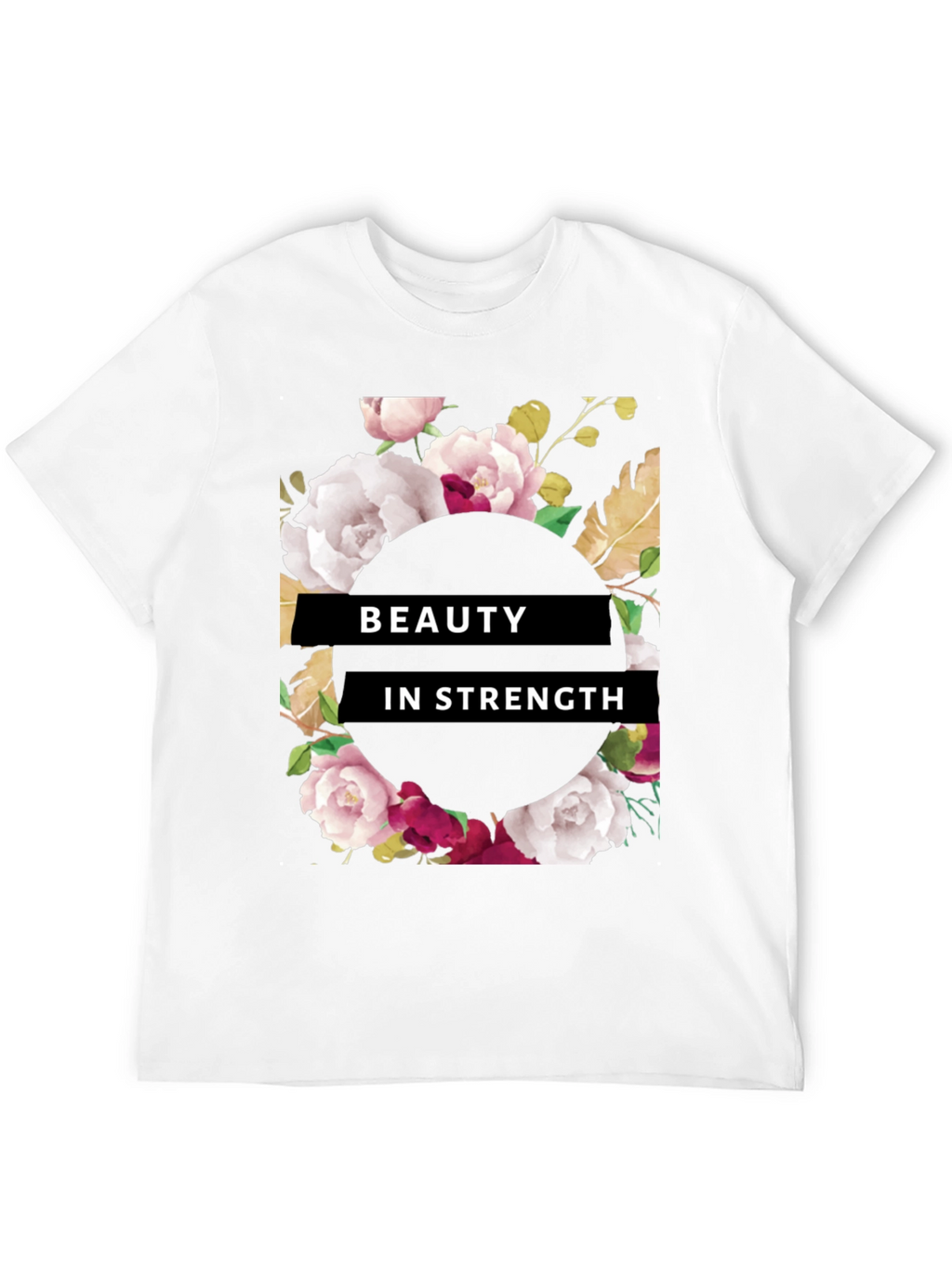 Beauty in Strength Floral Graphic Tee - Black