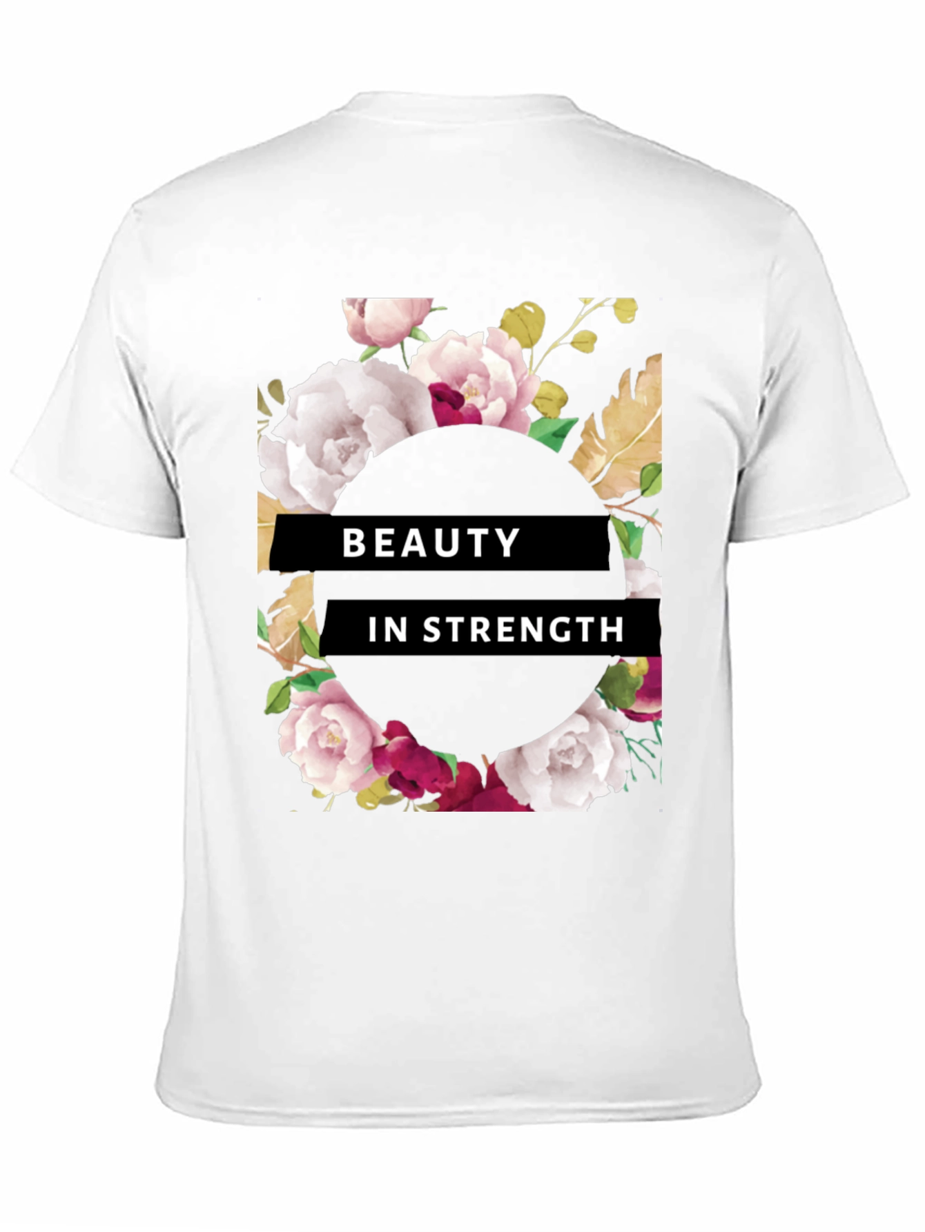 Beauty in Strength Floral Graphic Tee - Black