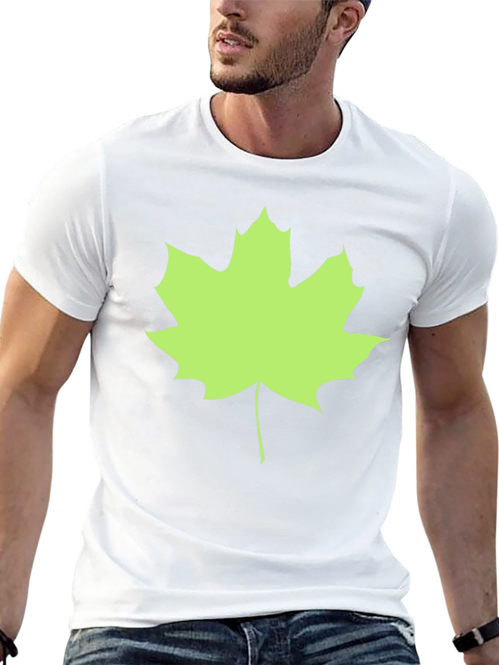 Maple Leaf Black Tee - Casual Style
