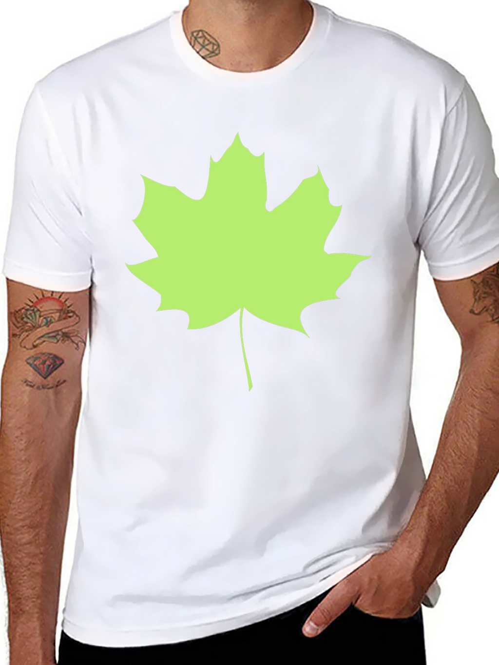 Maple Leaf Black Tee - Casual Style