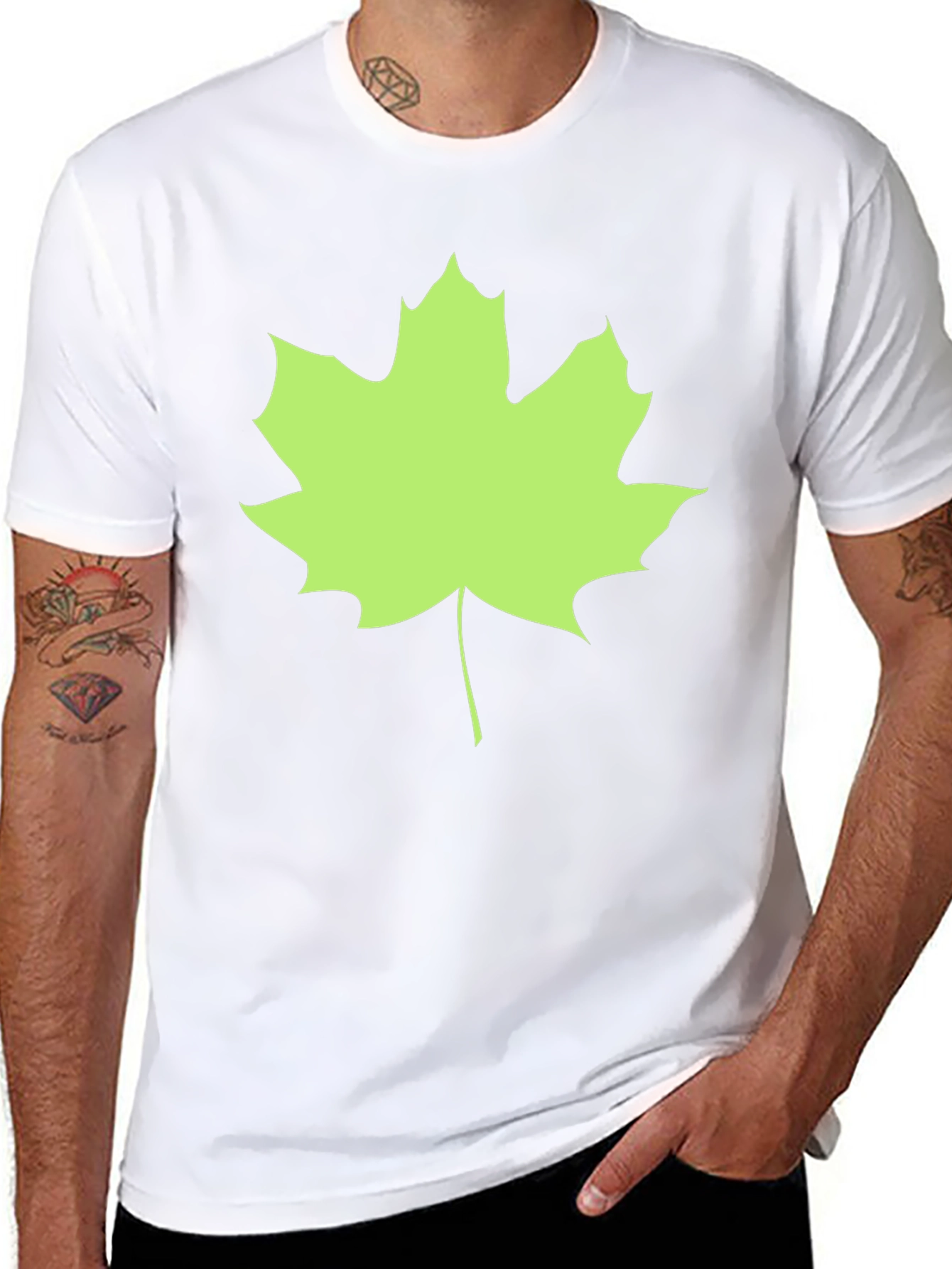 Maple Leaf Black Tee - Casual Style