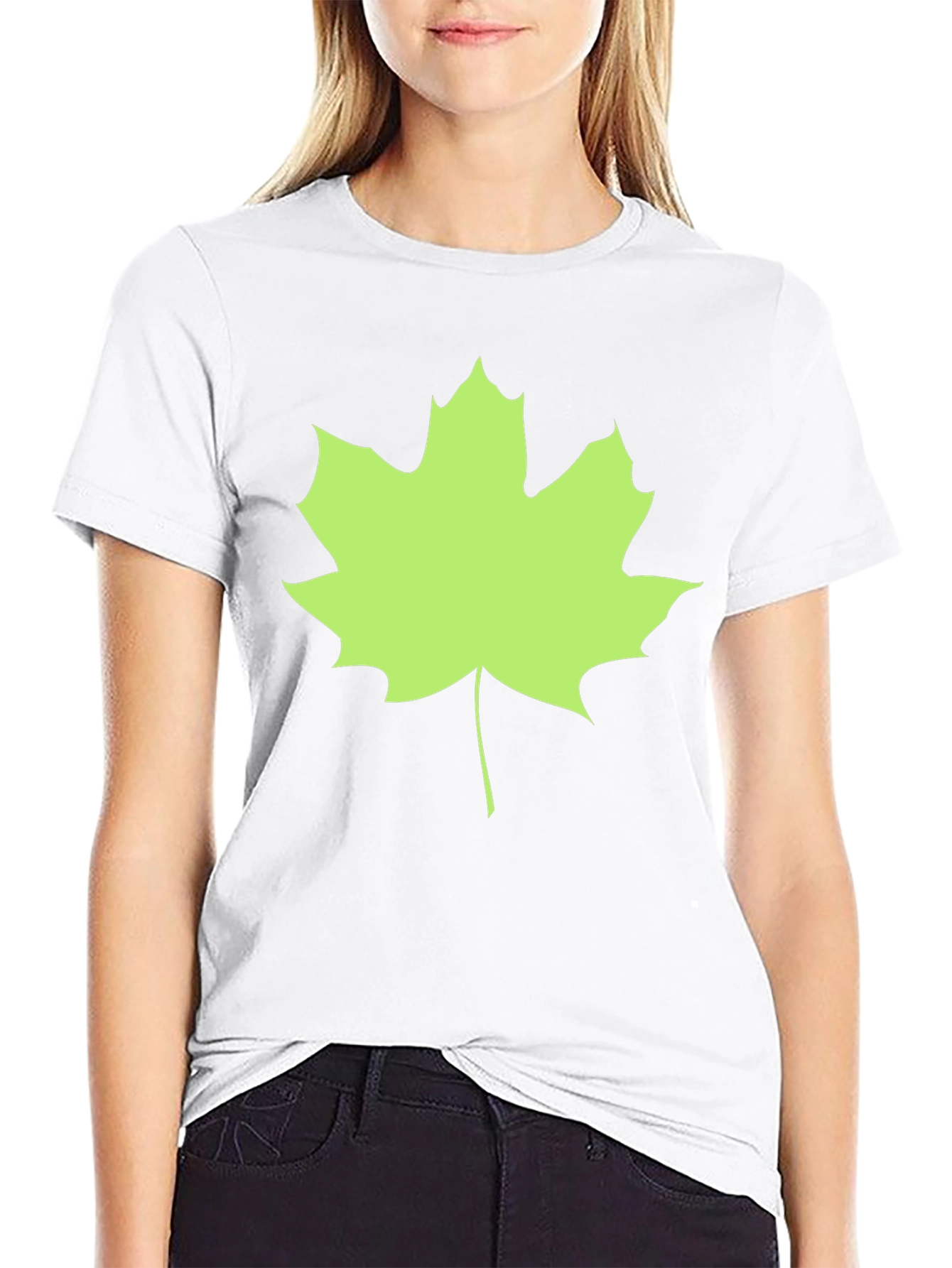 Maple Leaf Black Tee - Casual Style