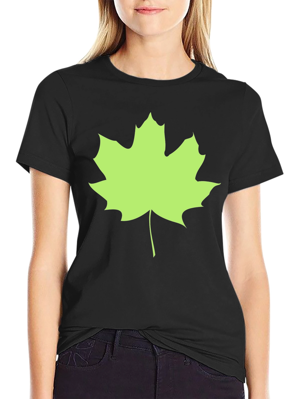 Maple Leaf Black Tee - Casual Style