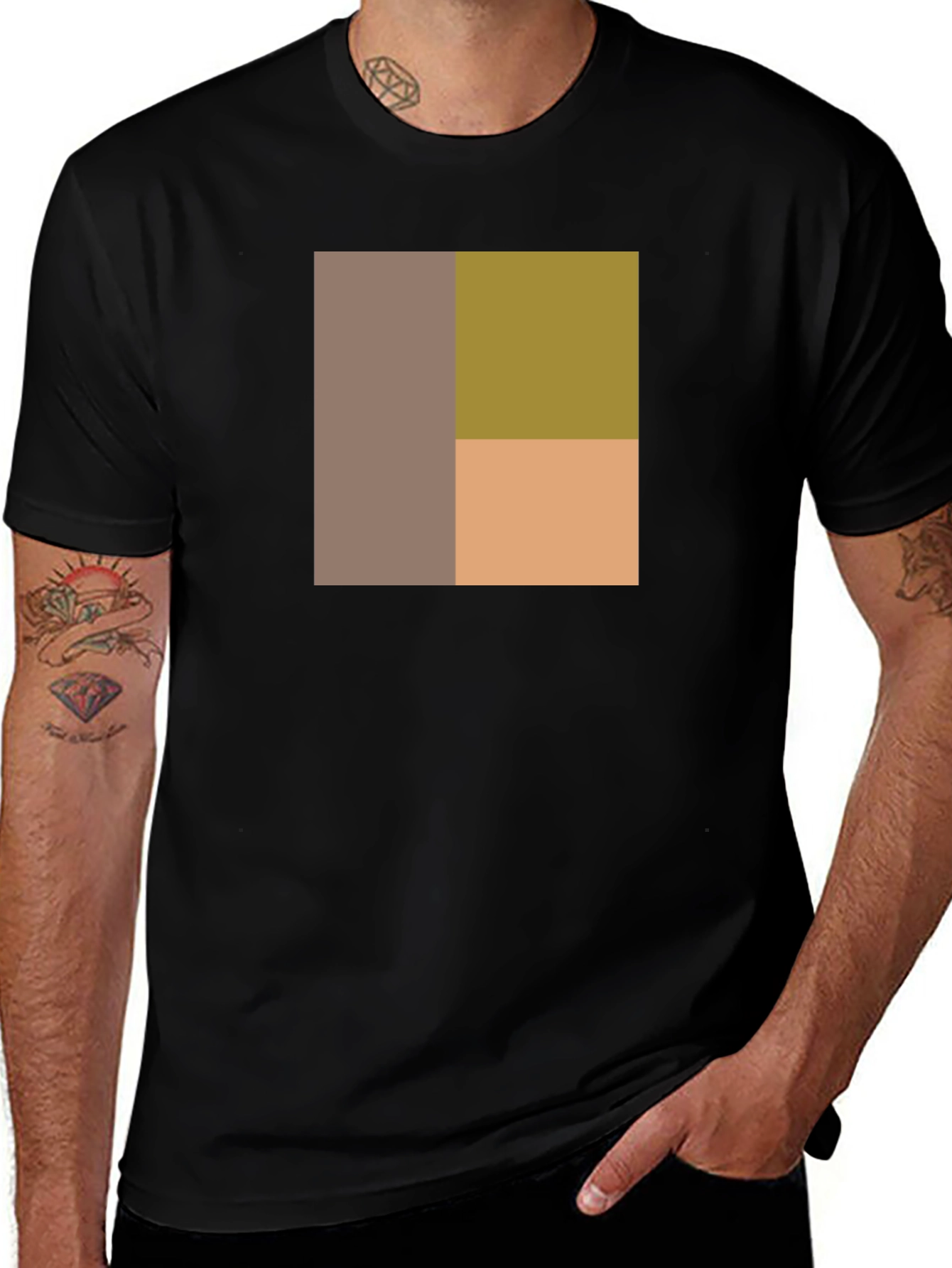 Modern Color Block Tee - Stylish & Unique