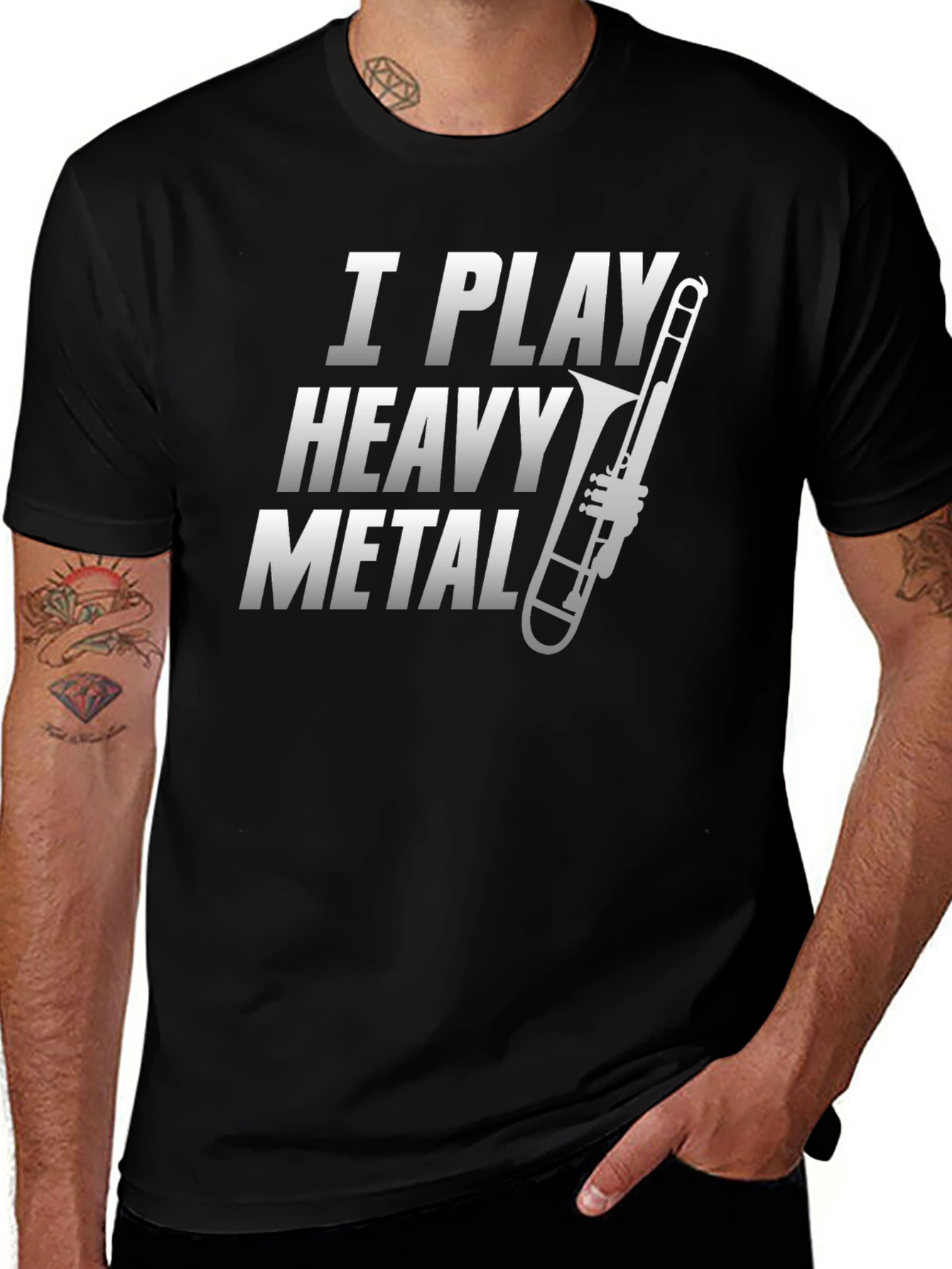 I Play Heavy Metal Trombone Graphic Tee