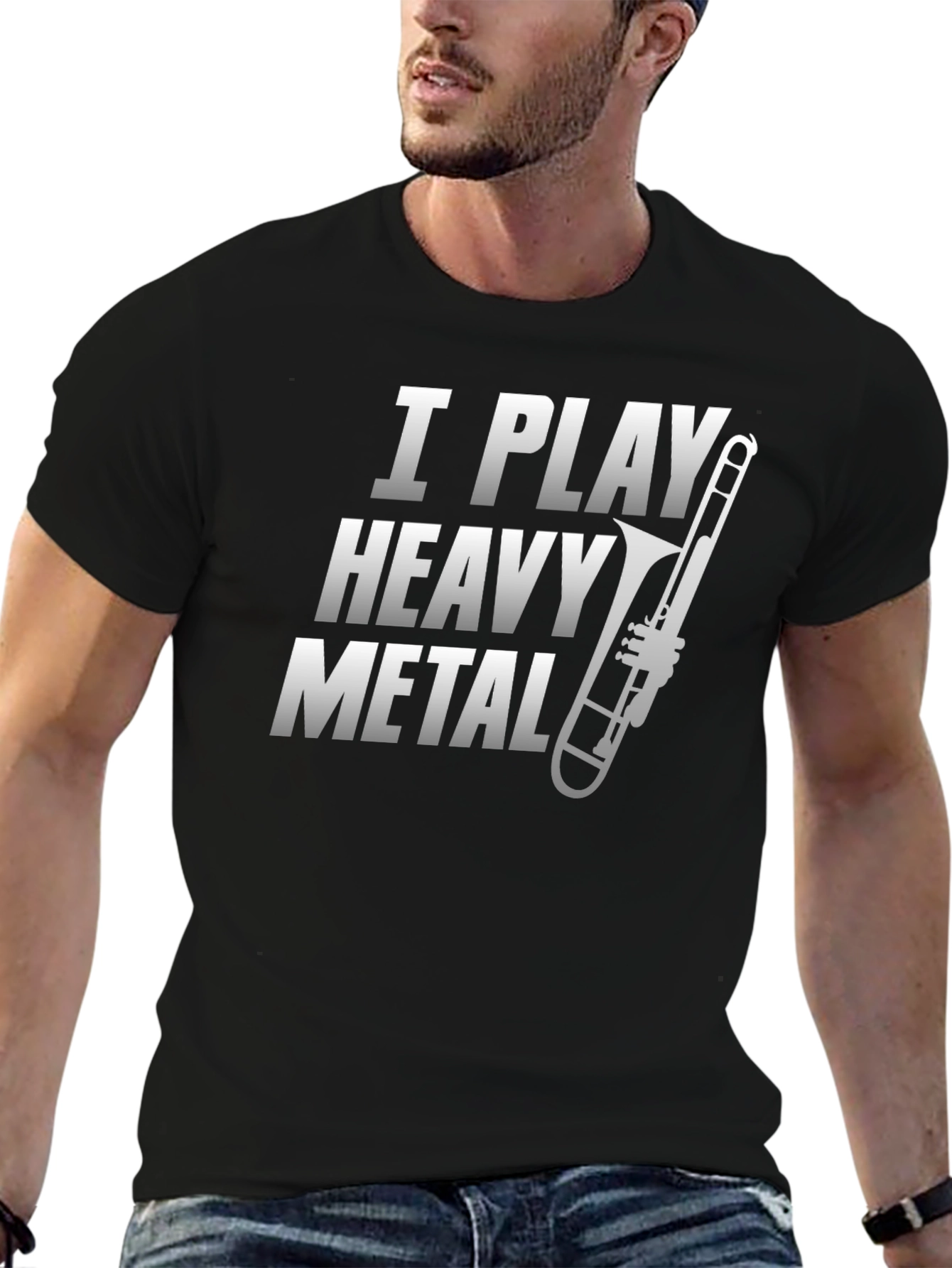 I Play Heavy Metal Trombone Graphic Tee
