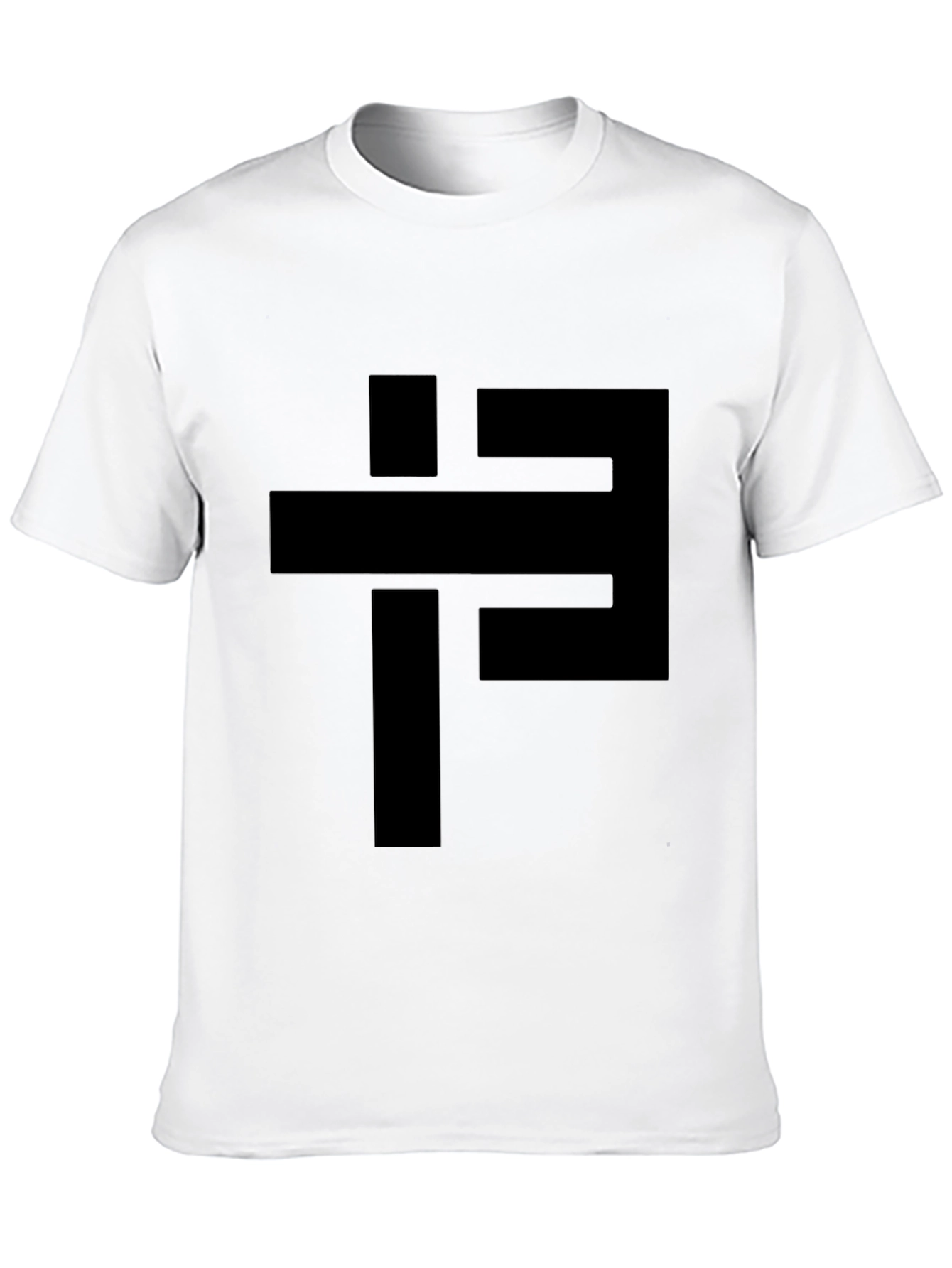 Modern Geometric Graphic Black T-Shirt