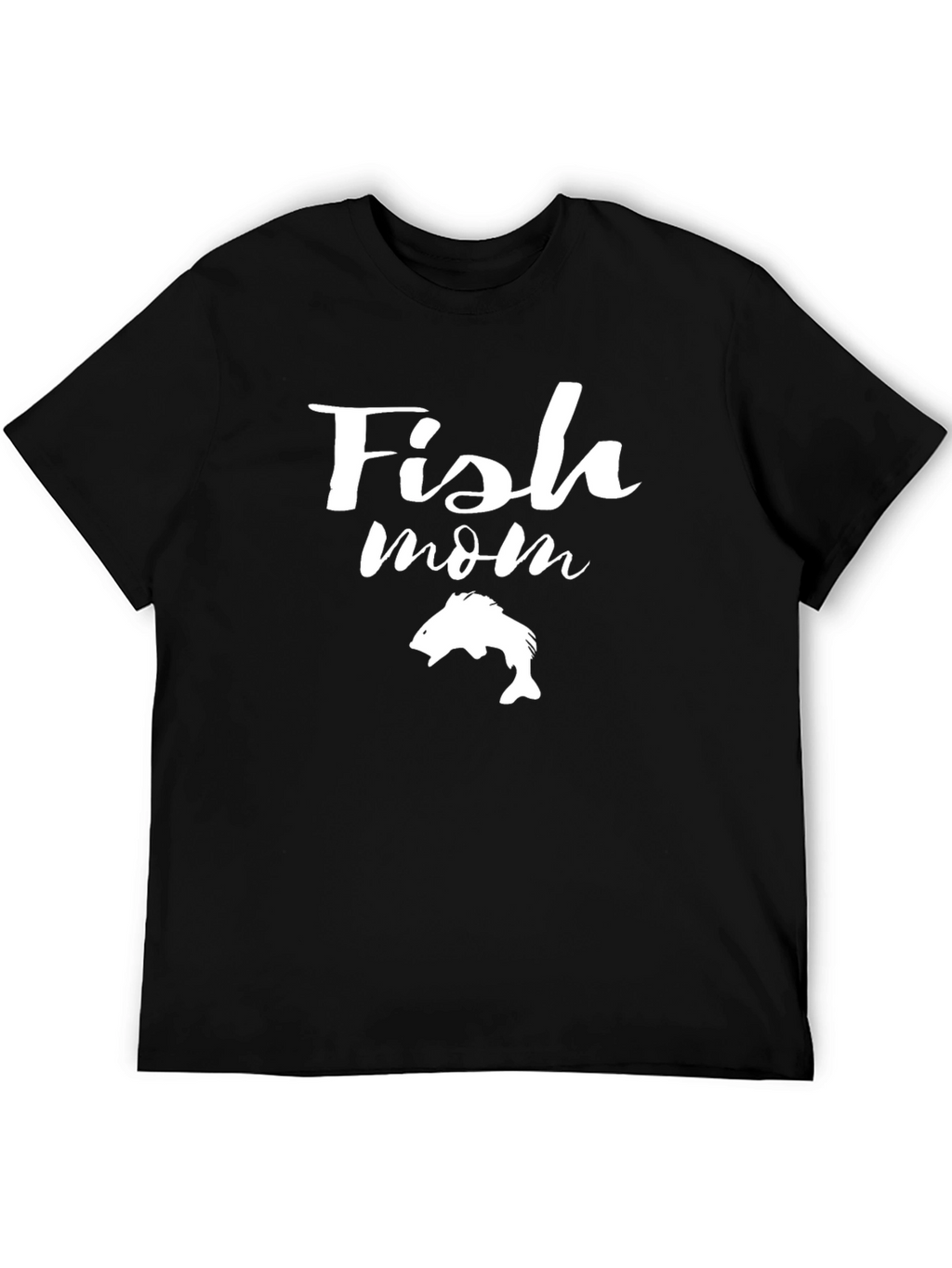 Fish Mom Graphic Tee - Black Cotton T-Shirt