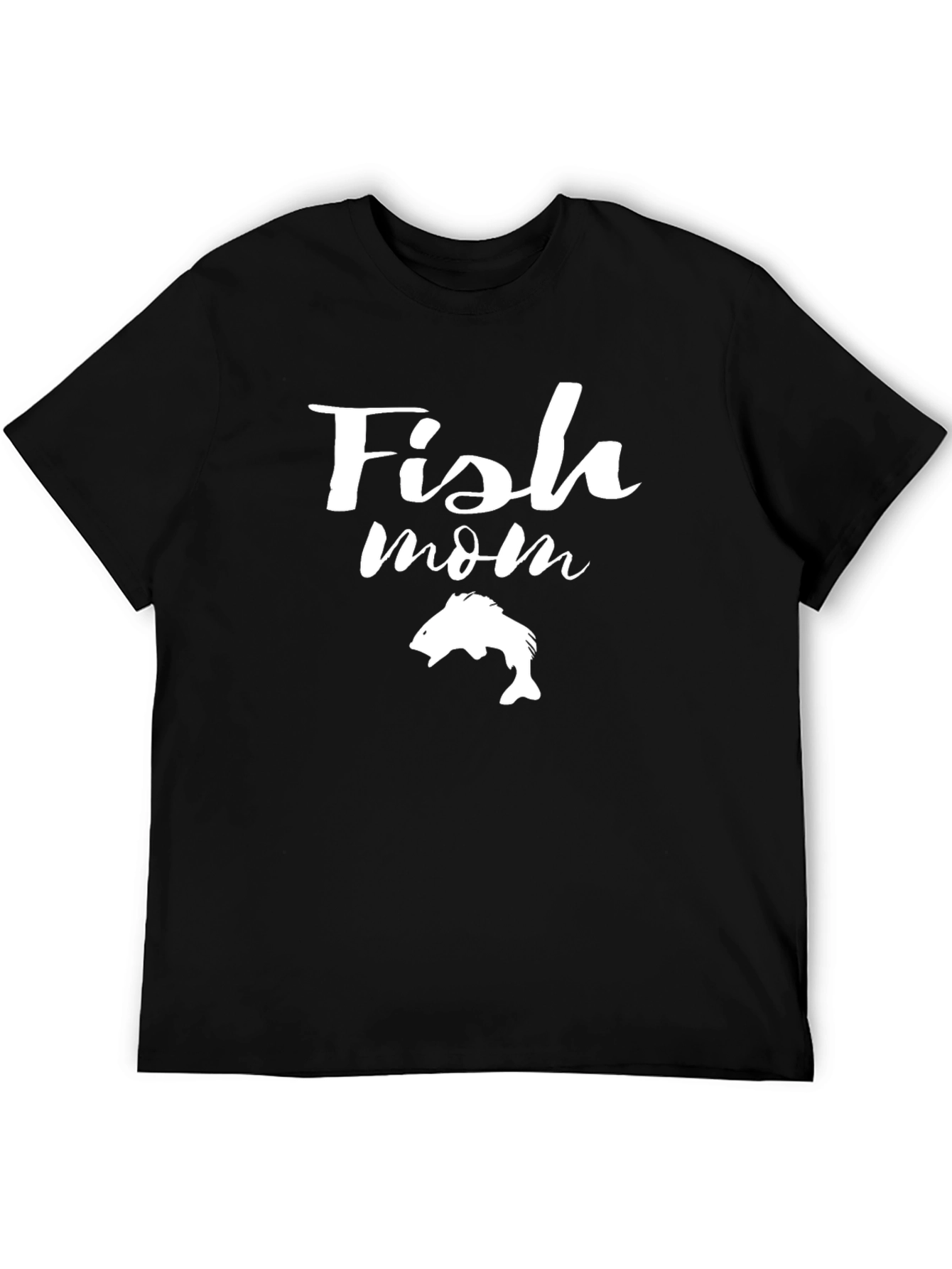 Fish Mom Graphic Tee - Black Cotton T-Shirt