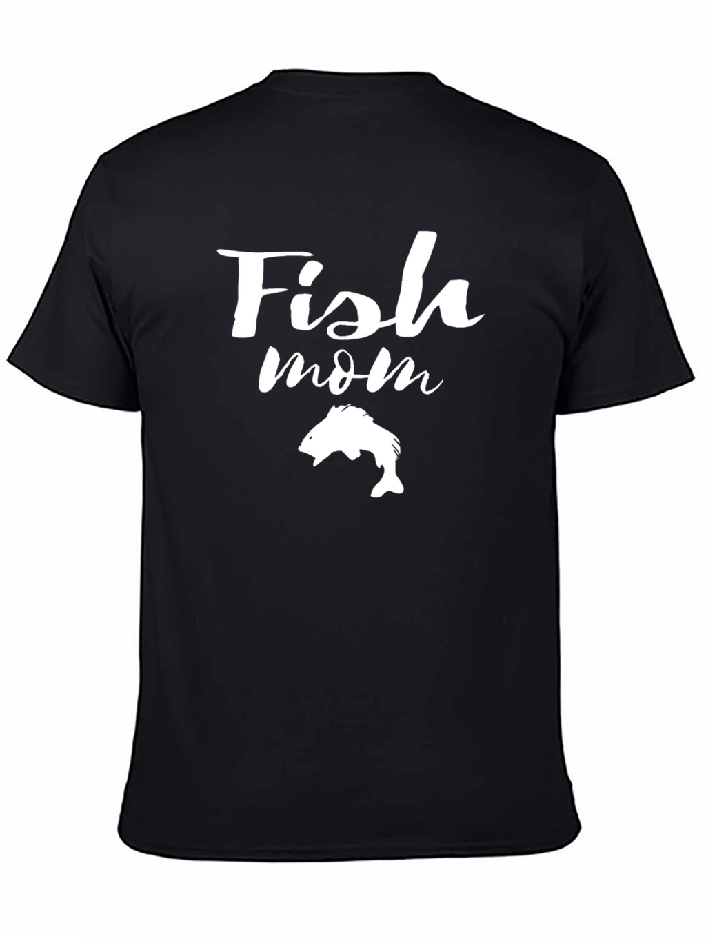 Fish Mom Graphic Tee - Black Cotton T-Shirt