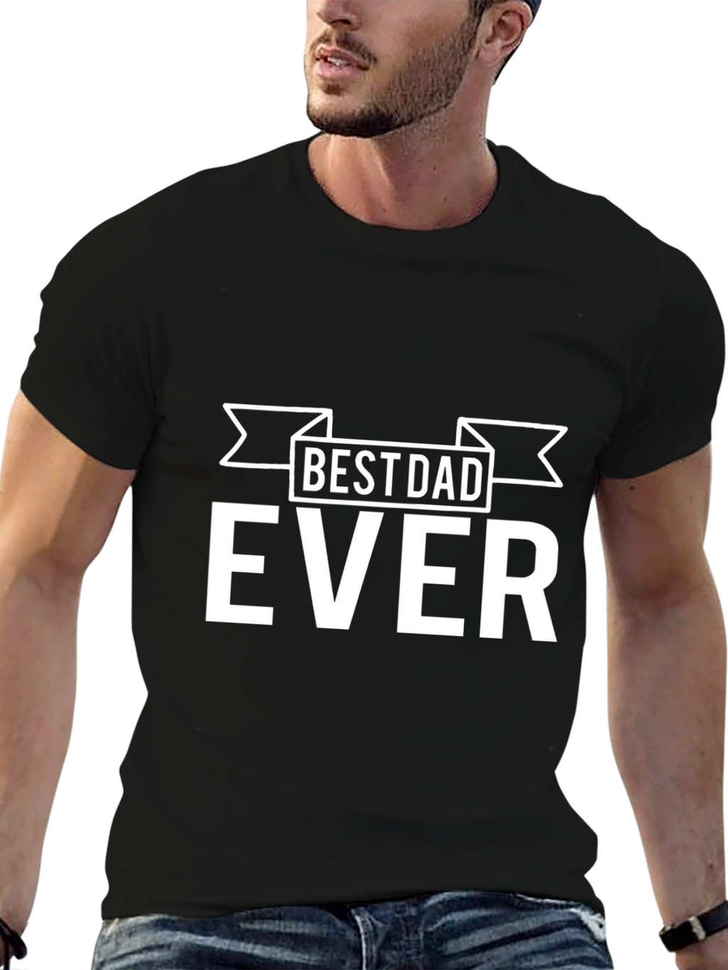 Best Dad Ever T-Shirt - Black Cotton Tee