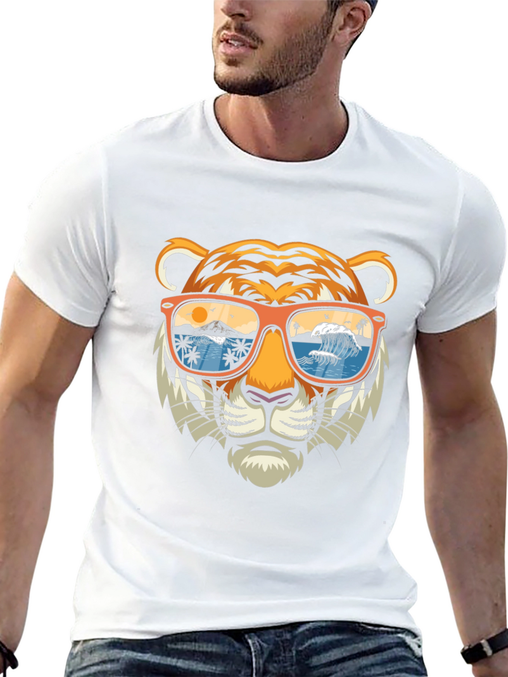 Tiger Sunglasses Graphic Tee - Summer Vibes