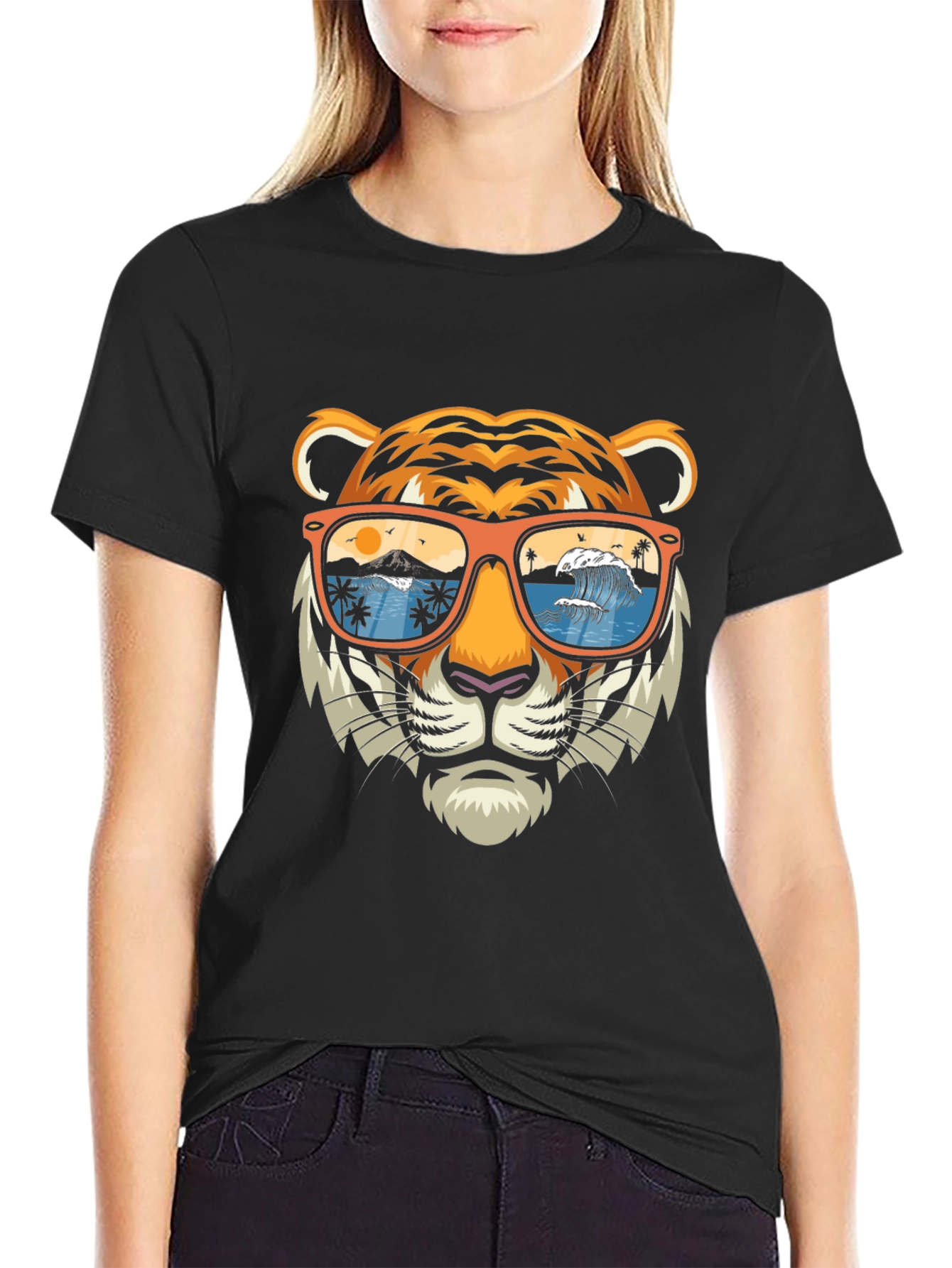 Tiger Sunglasses Graphic Tee - Summer Vibes