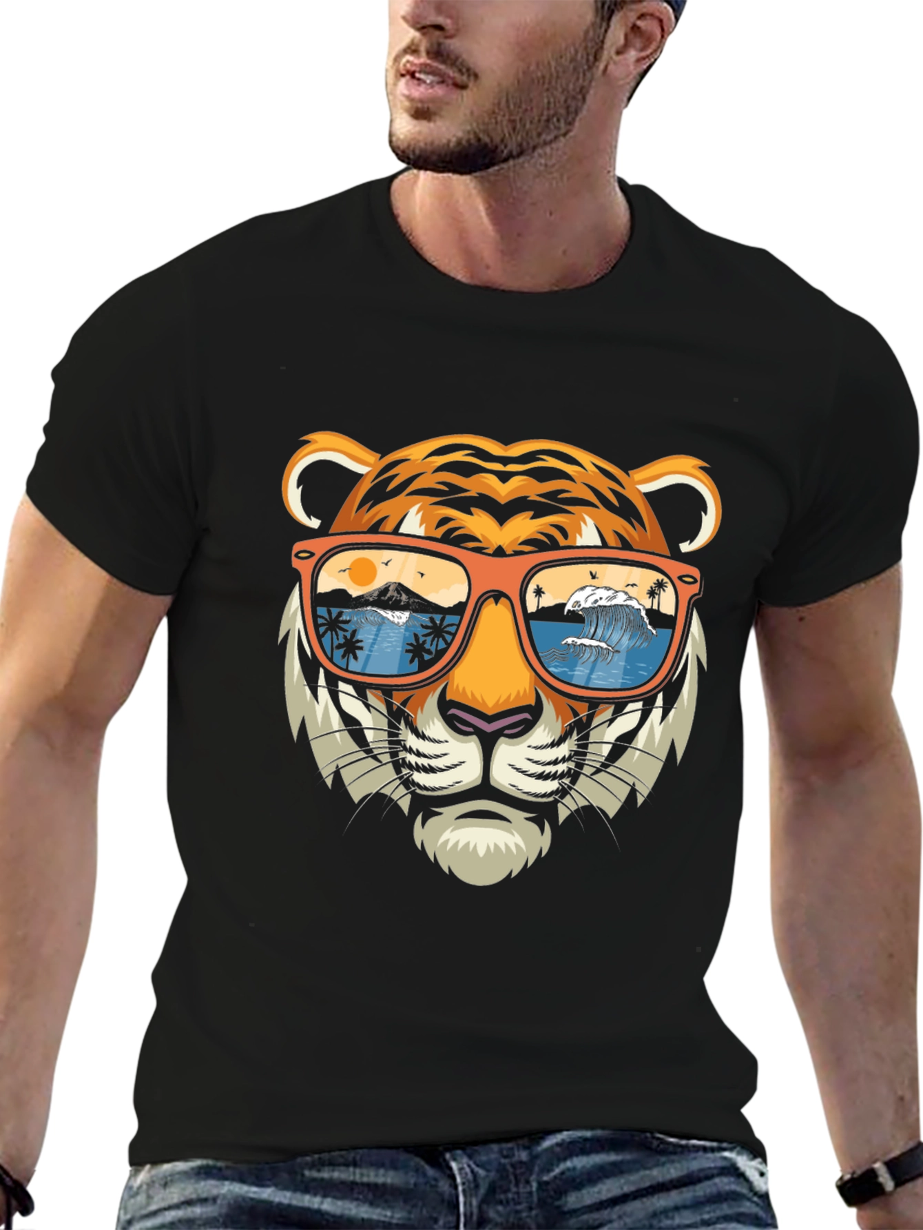 Tiger Sunglasses Graphic Tee - Summer Vibes