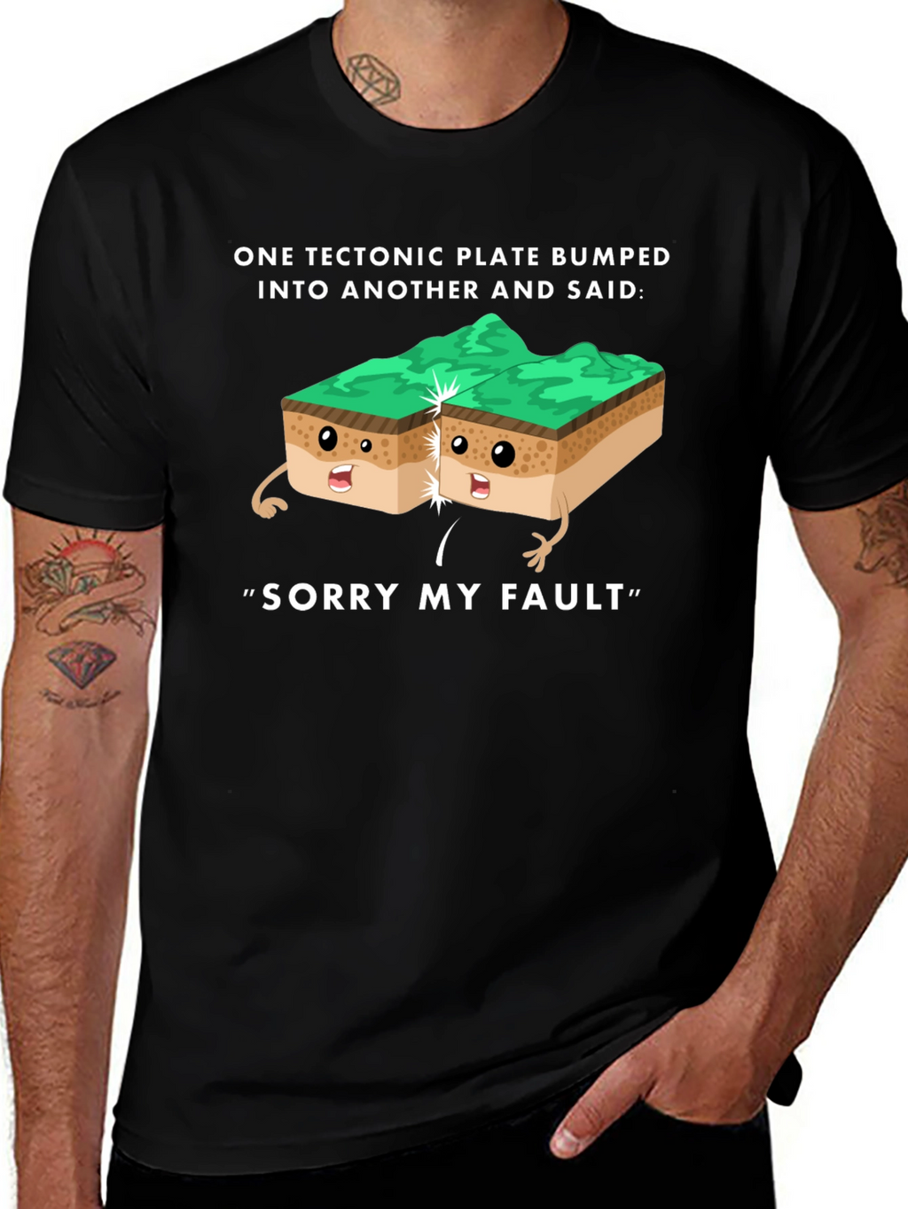 Funny Tectonic Plate Fault Apology Graphic Tee