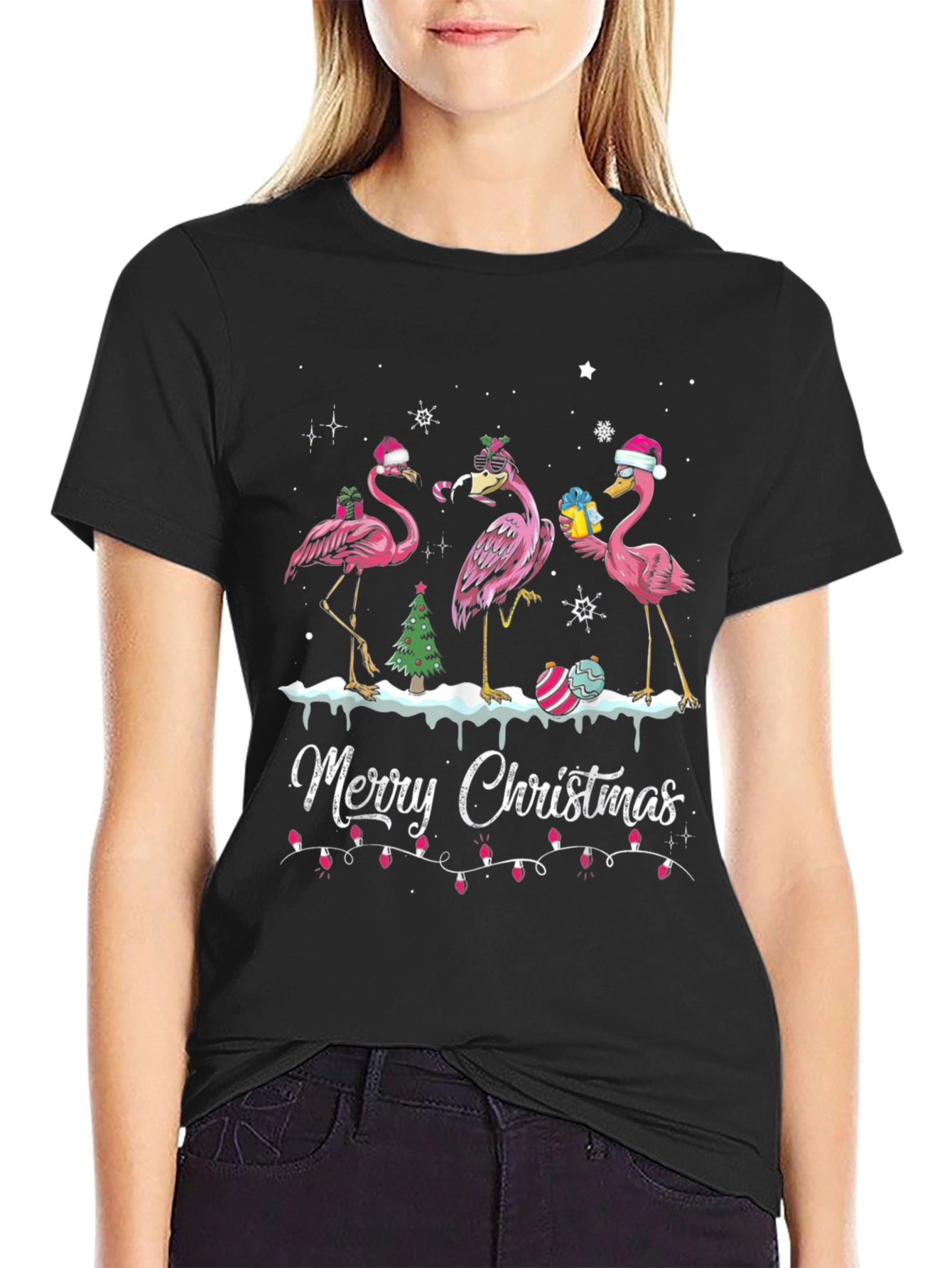 Flamingo Merry Christmas T-Shirt