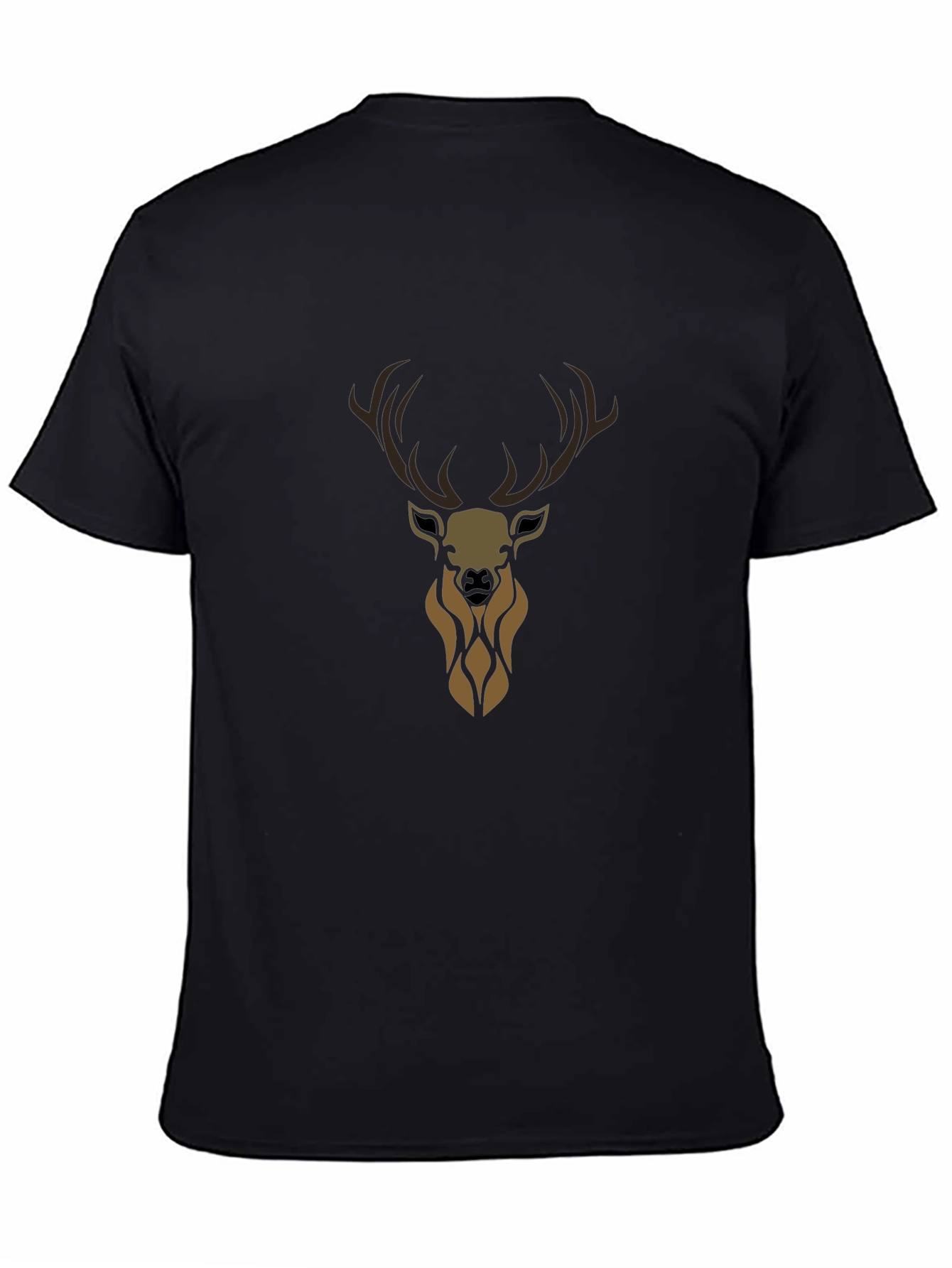 Mens Black Deer Graphic Tee
