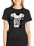 Football Jersey Number 12 Graphic Tee