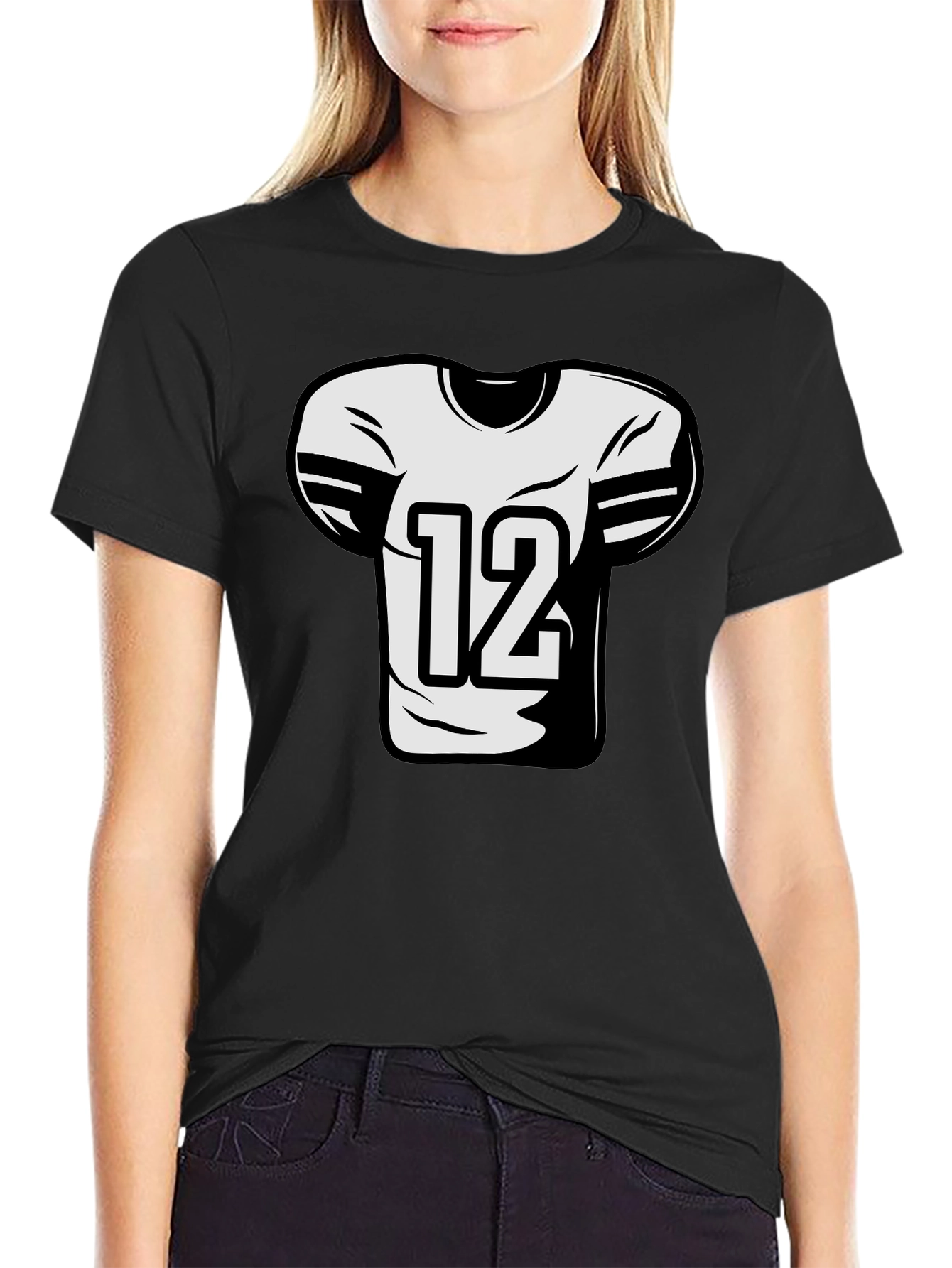 Football Jersey Number 12 Graphic Tee