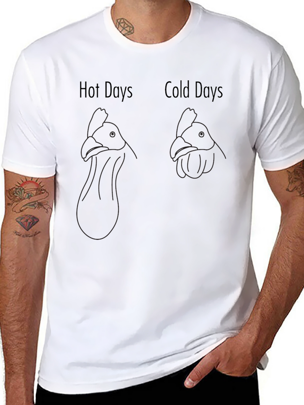 Hot Days Cold Days Chicken Neck Humor T-Shirt