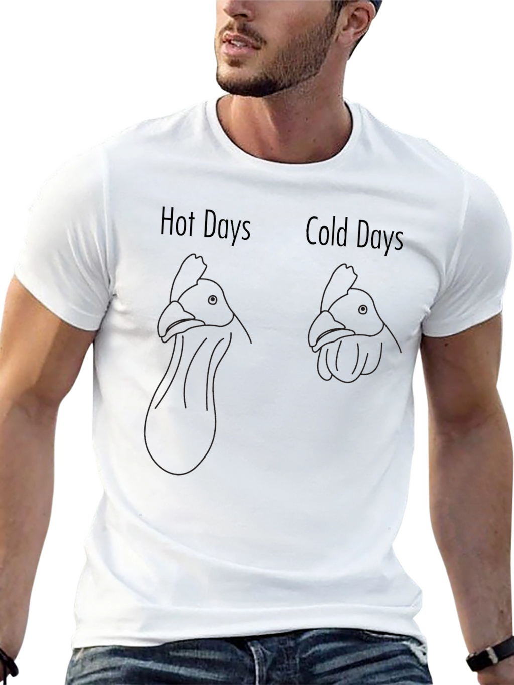 Hot Days Cold Days Chicken Neck Humor T-Shirt