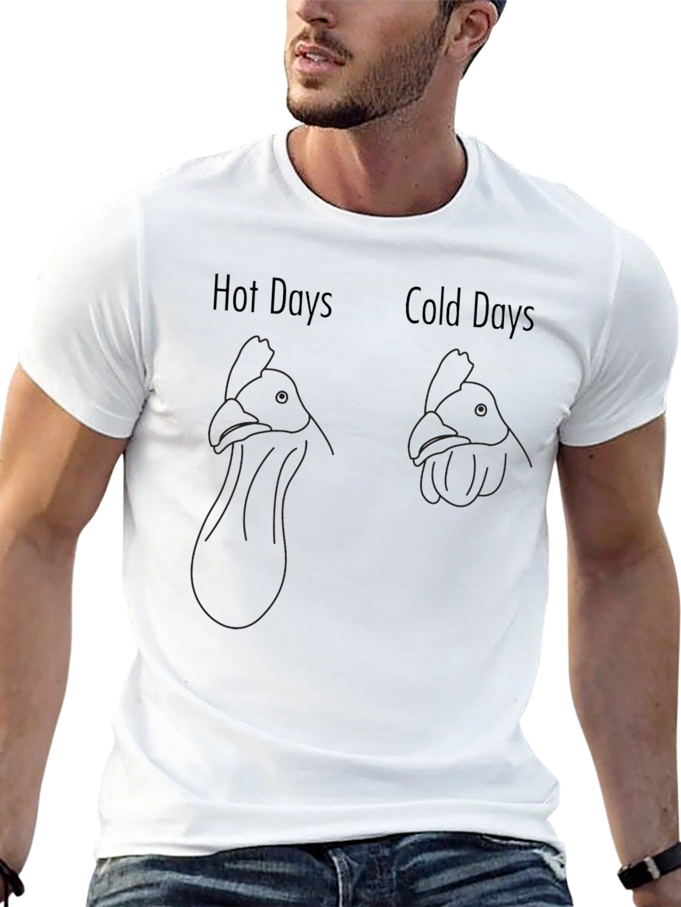 Hot Days Cold Days Chicken Neck Humor T-Shirt