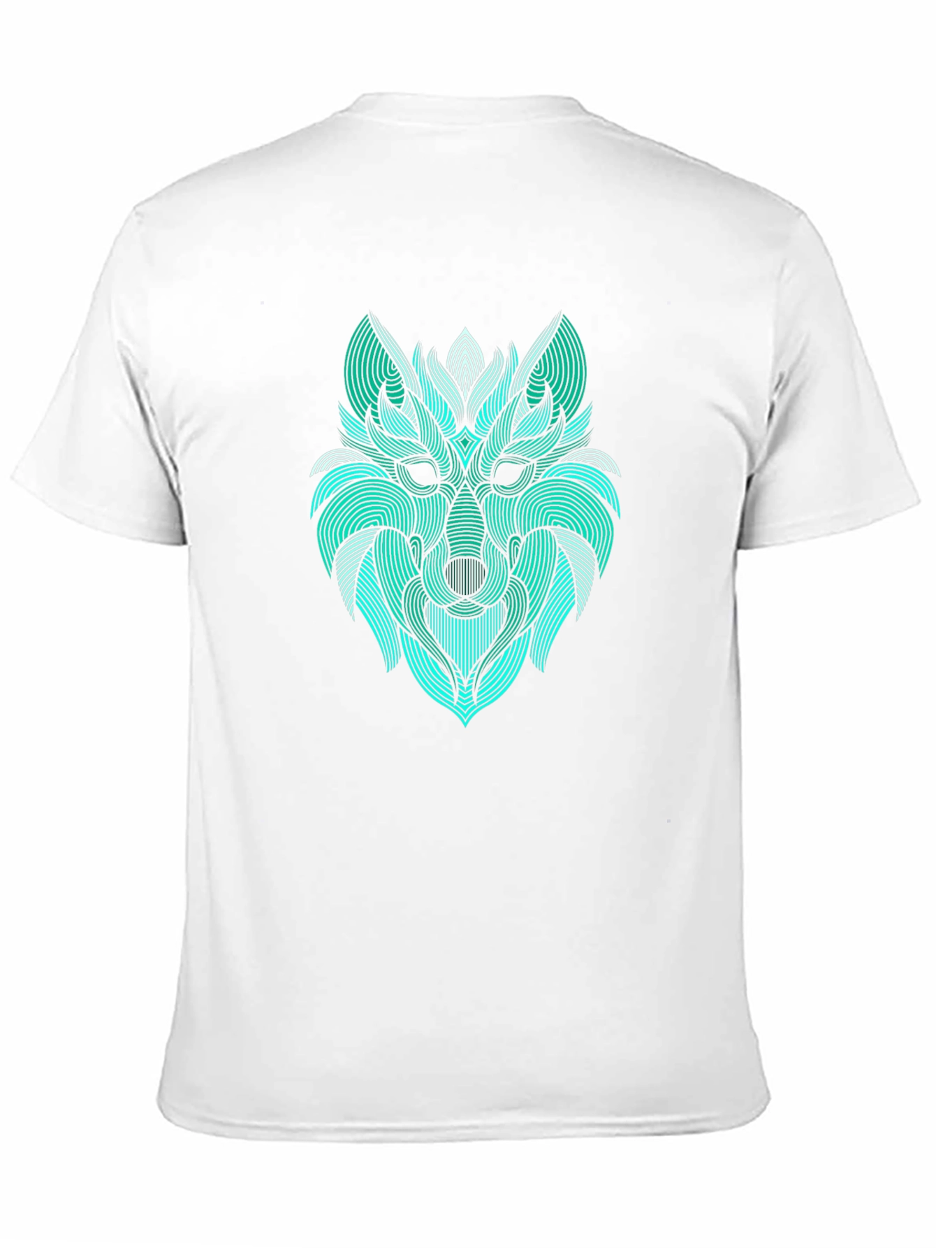 Abstract Wolf Graphic Tee - Modern Line Art Design