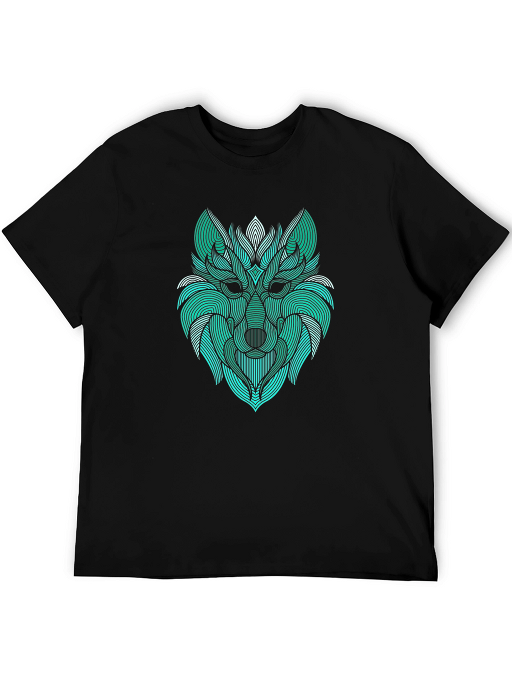 Abstract Wolf Graphic Tee - Modern Line Art Design