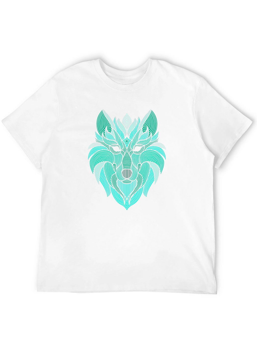 Abstract Wolf Graphic Tee - Modern Line Art Design