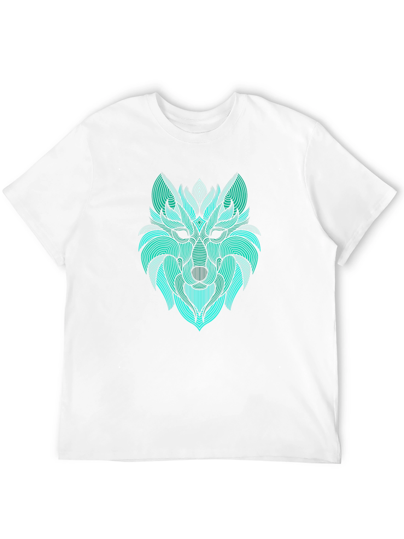 Abstract Wolf Graphic Tee - Modern Line Art Design