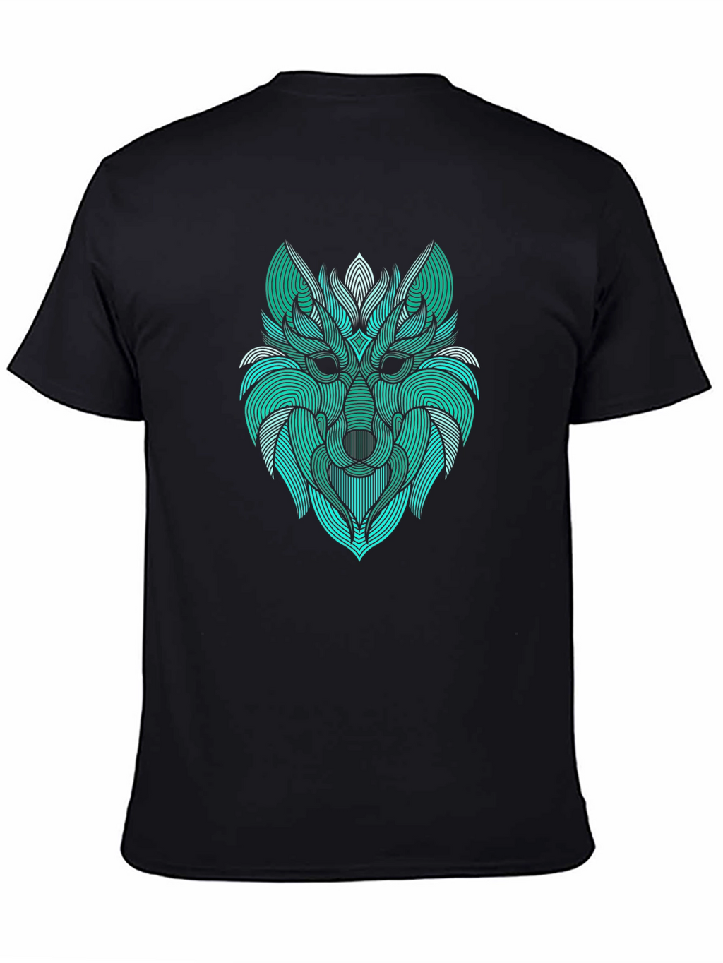 Abstract Wolf Graphic Tee - Modern Line Art Design