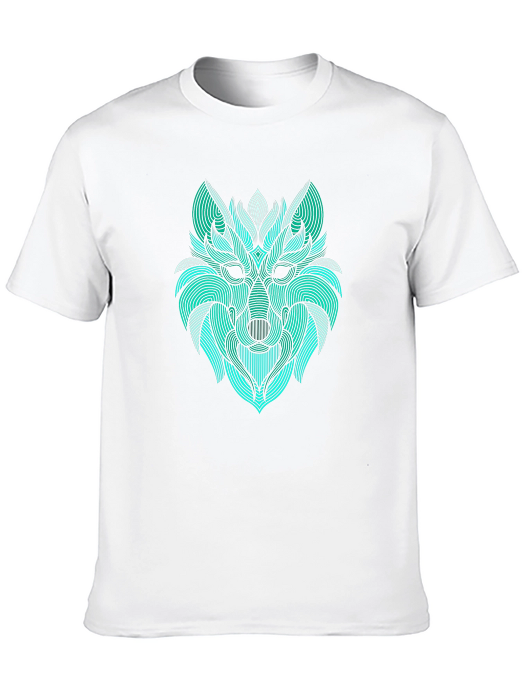 Abstract Wolf Graphic Tee - Modern Line Art Design