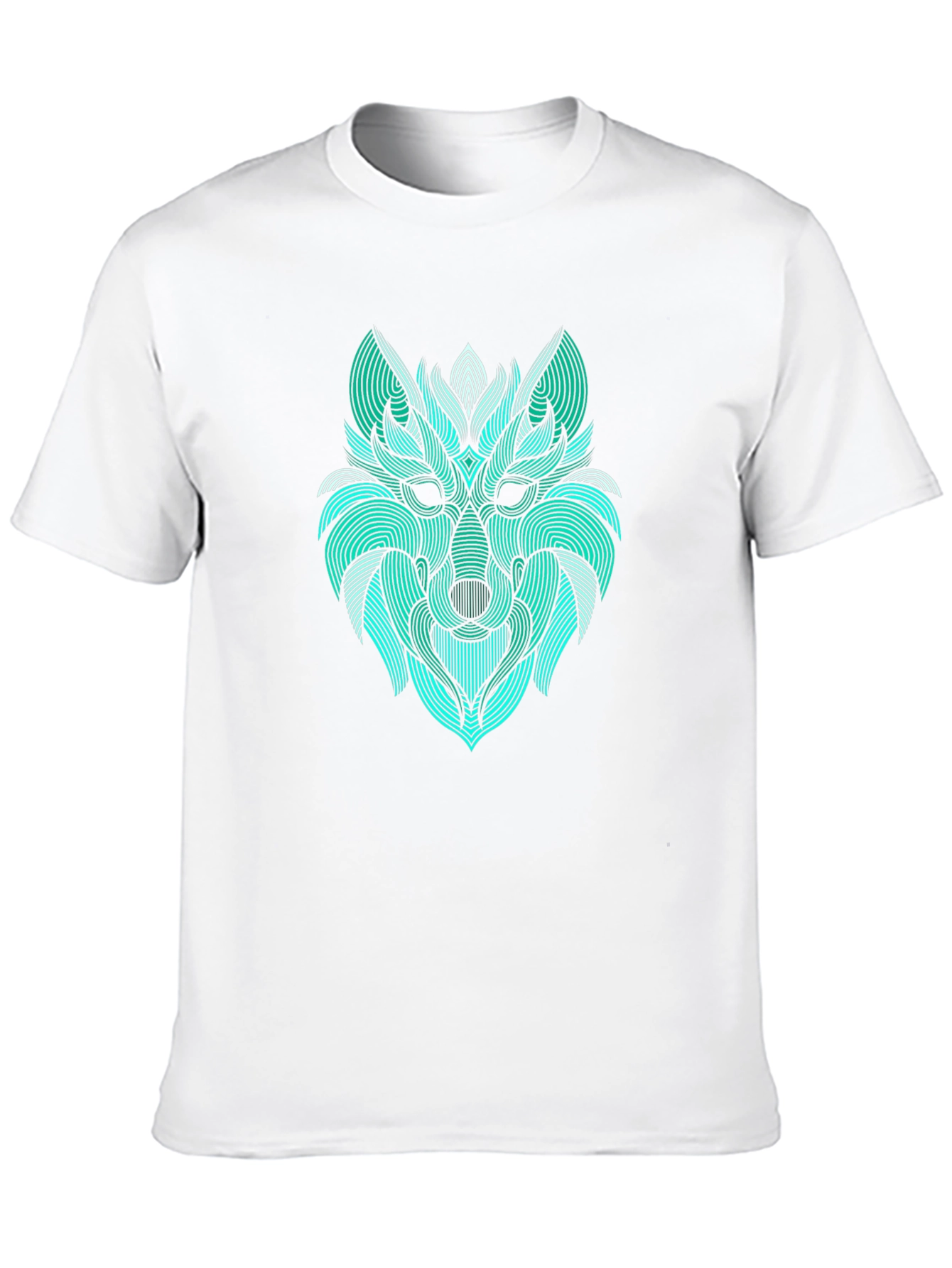 Abstract Wolf Graphic Tee - Modern Line Art Design