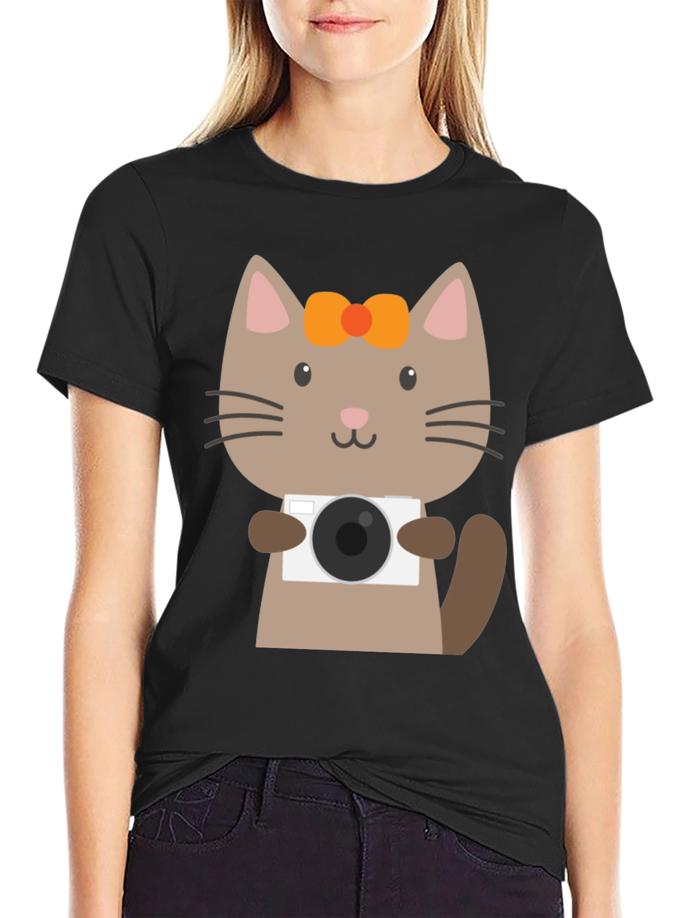 Cute Cat Photographer Graphic T-Shirt