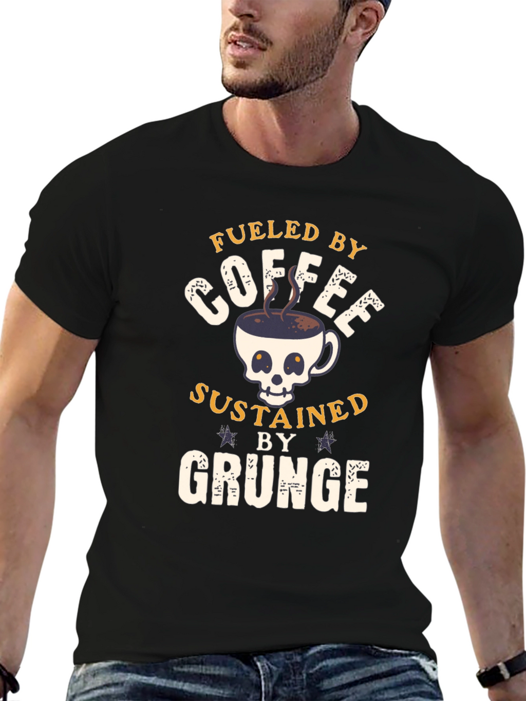Fueled By Coffee Grunge T-Shirt