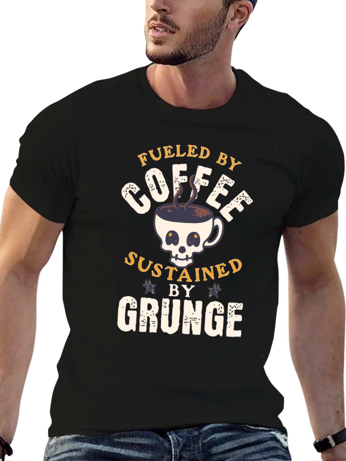 Fueled By Coffee Grunge T-Shirt