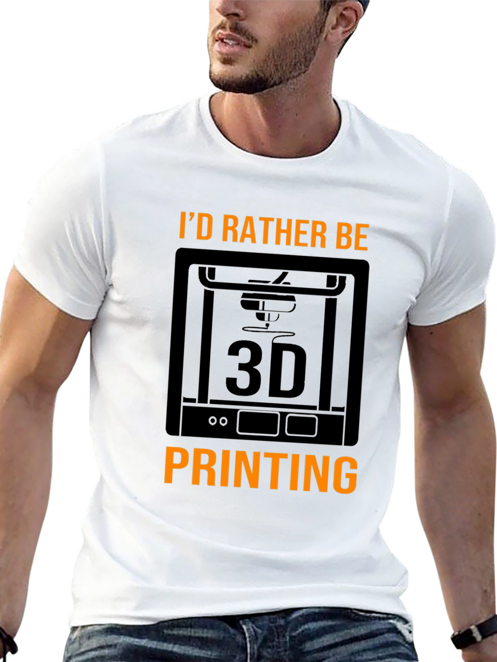 Id Rather Be 3D Printing Black T-Shirt
