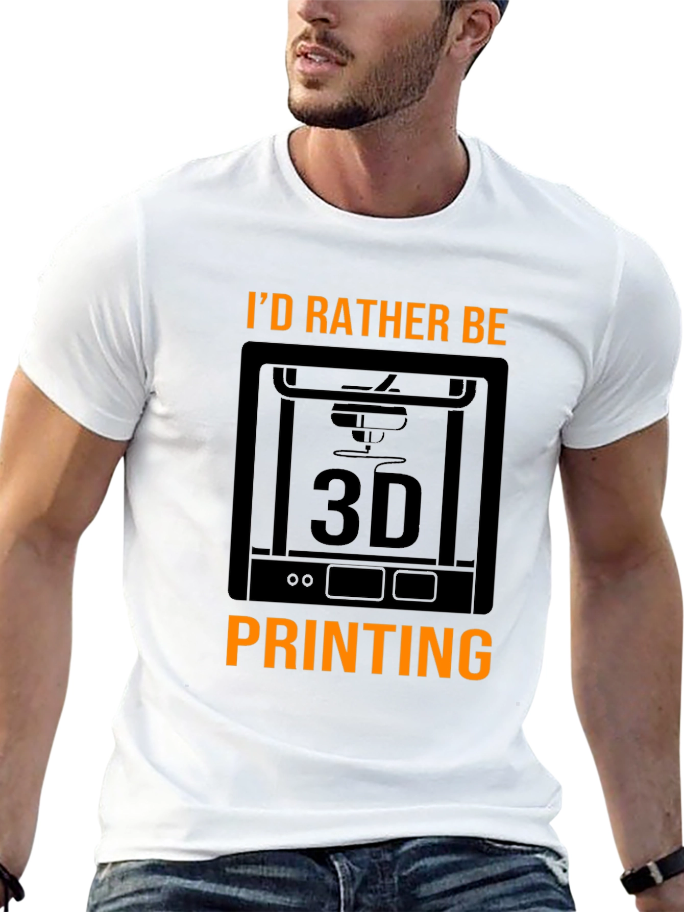 Id Rather Be 3D Printing Black T-Shirt