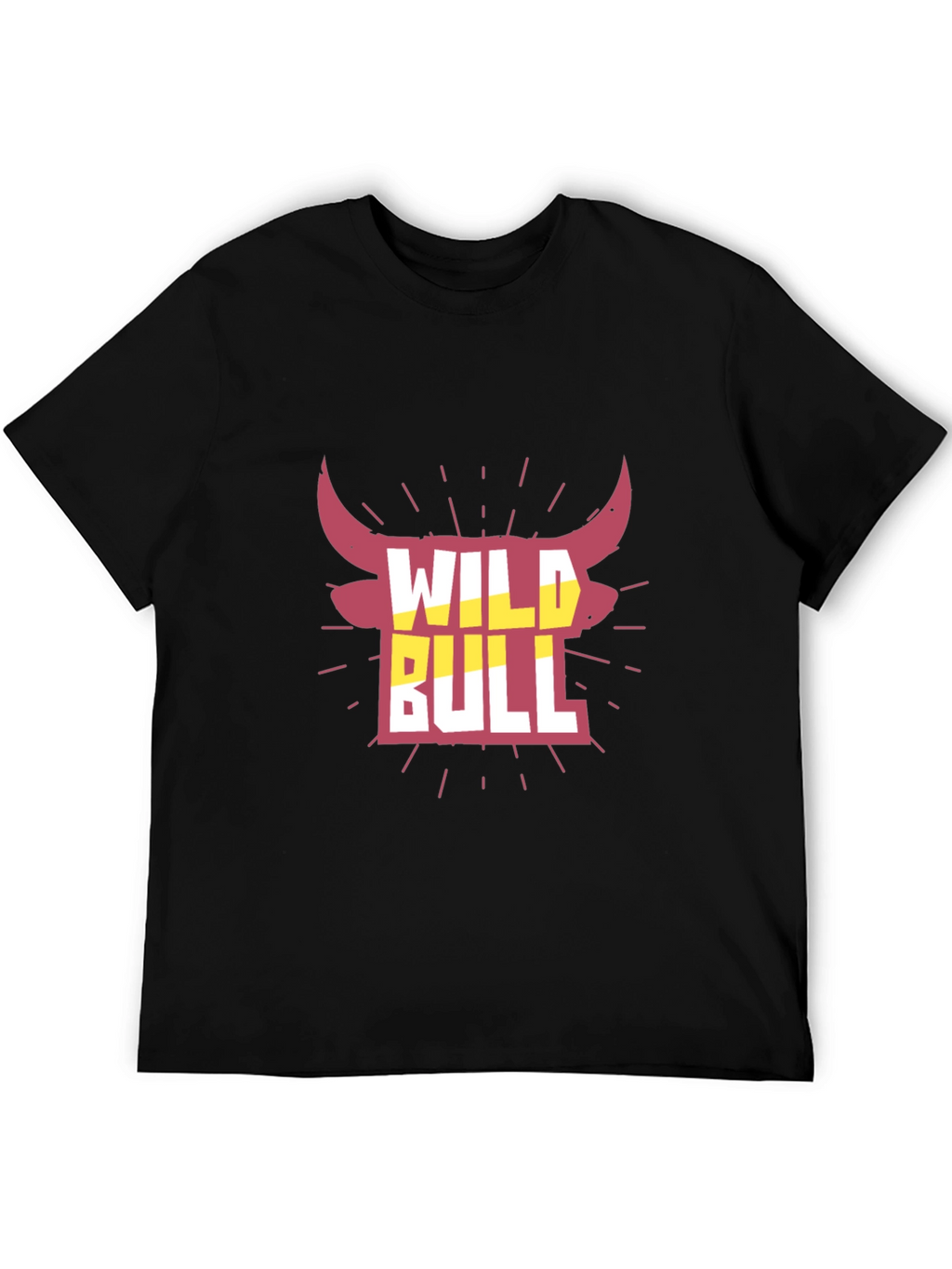 Wild Bull Graphic Tee - Black Crew Neck T-Shirt