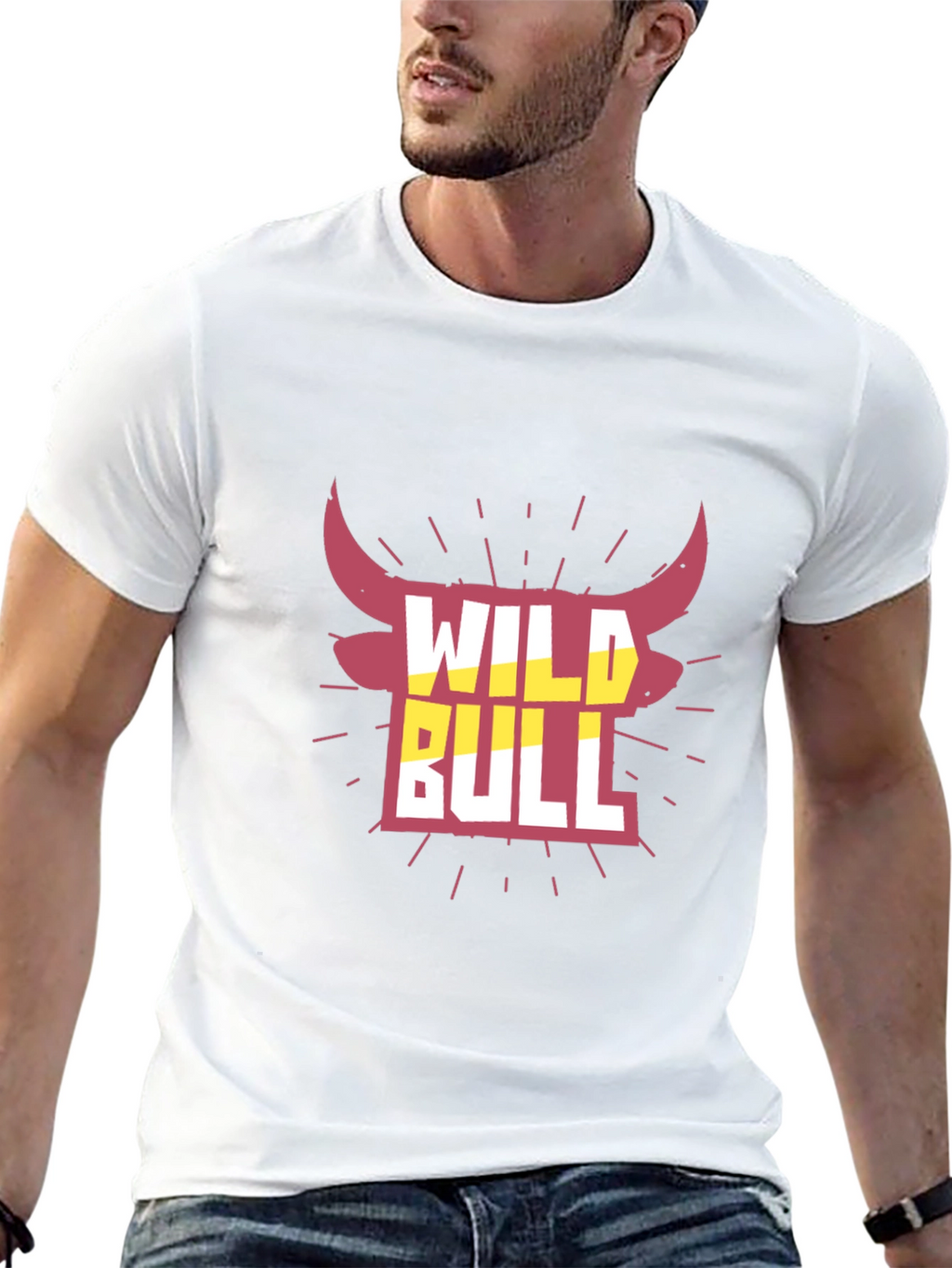 Wild Bull Graphic Tee - Black Crew Neck T-Shirt