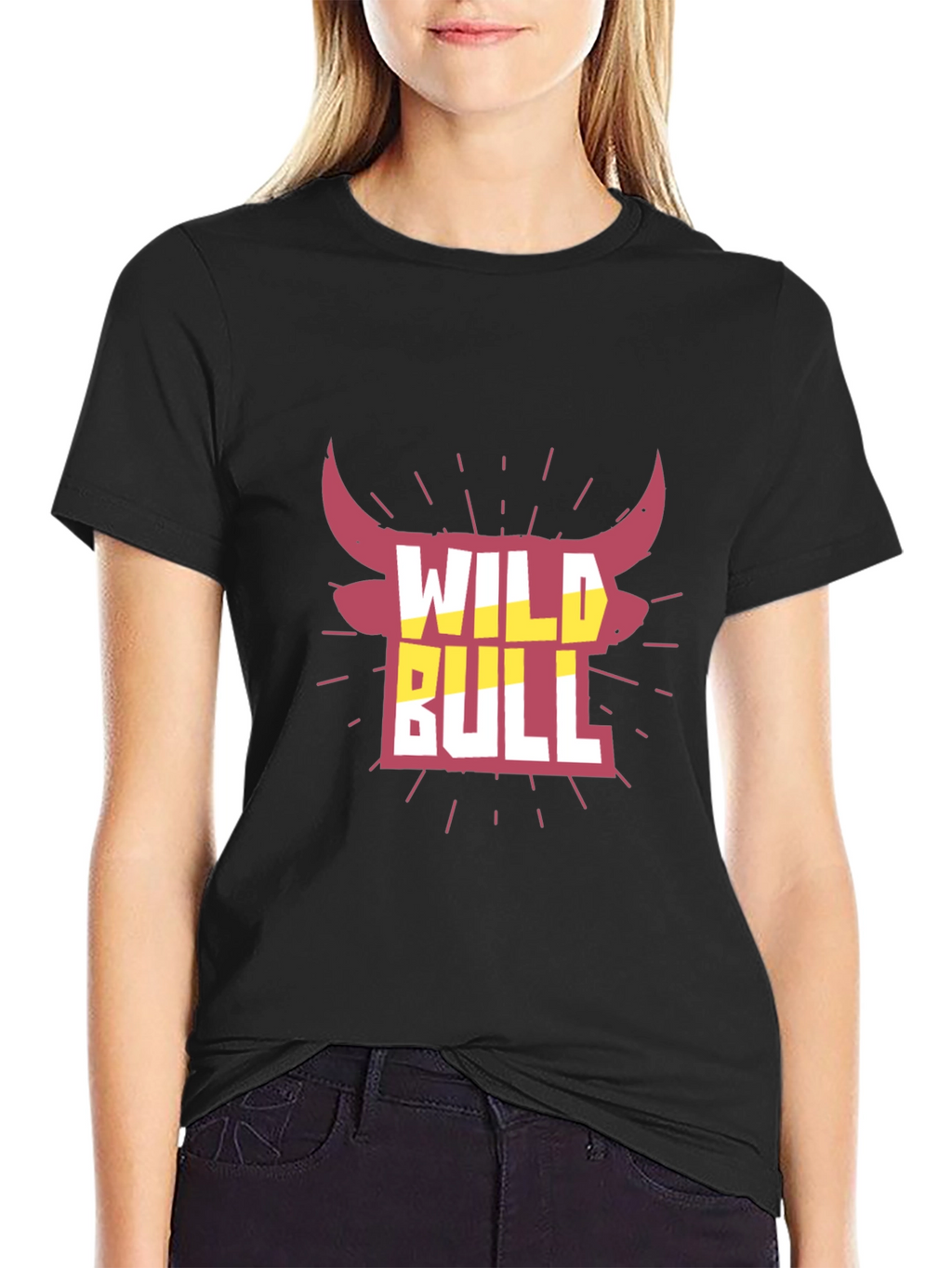 Wild Bull Graphic Tee - Black Crew Neck T-Shirt