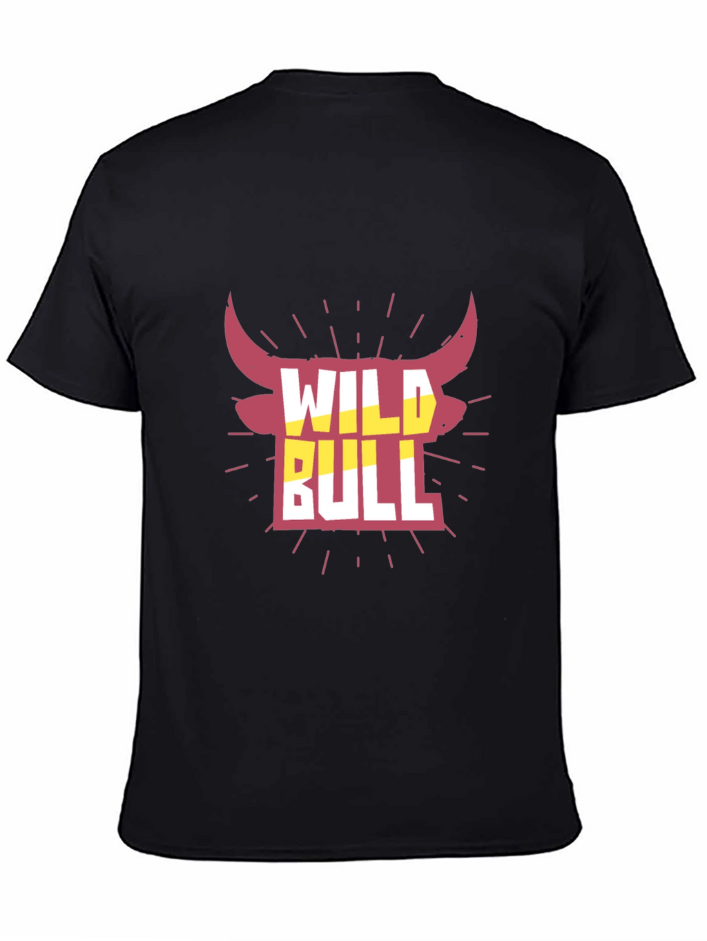 Wild Bull Graphic Tee - Black Crew Neck T-Shirt