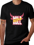 Wild Bull Graphic Tee - Black Crew Neck T-Shirt