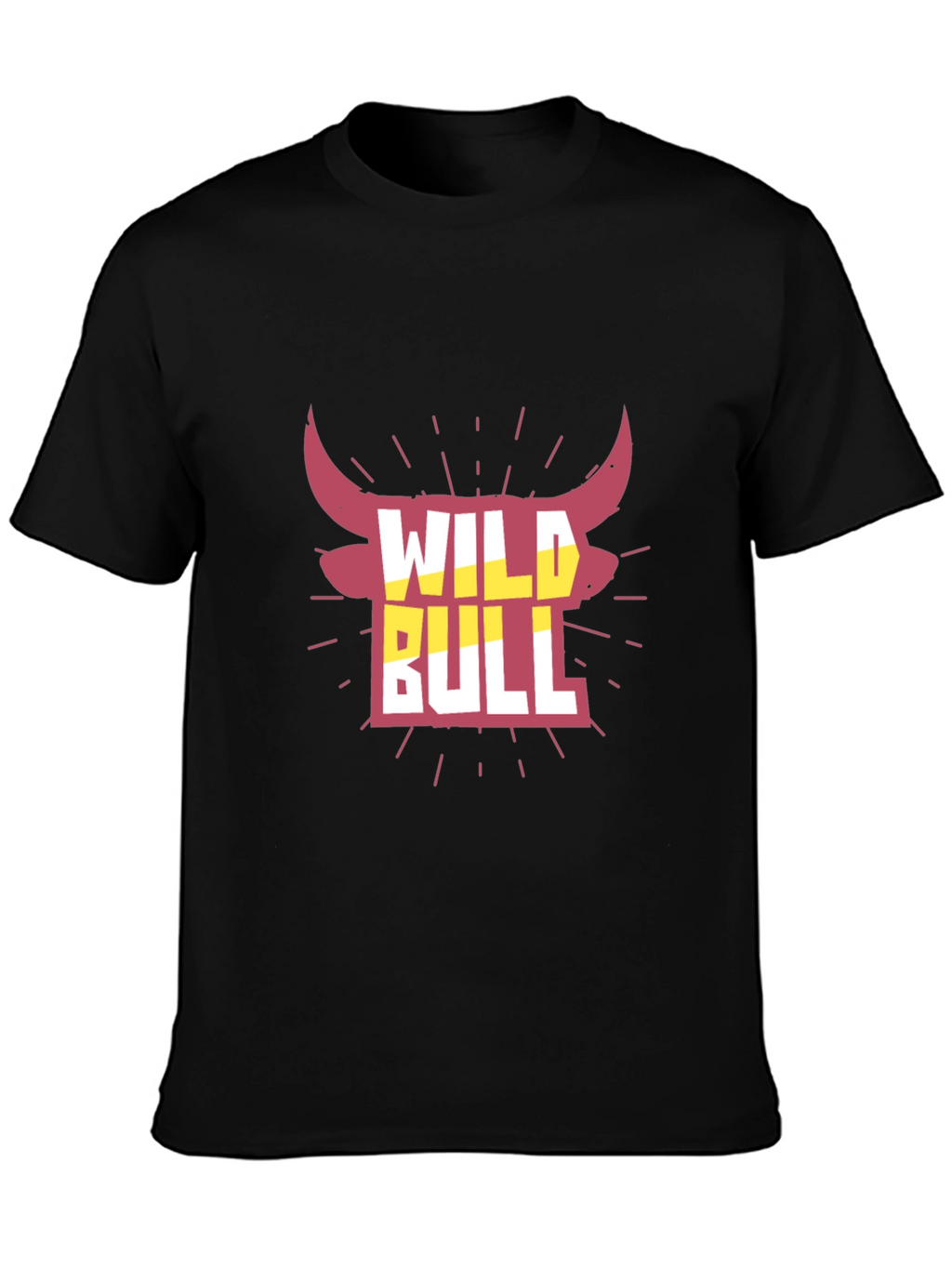 Wild Bull Graphic Tee - Black Crew Neck T-Shirt