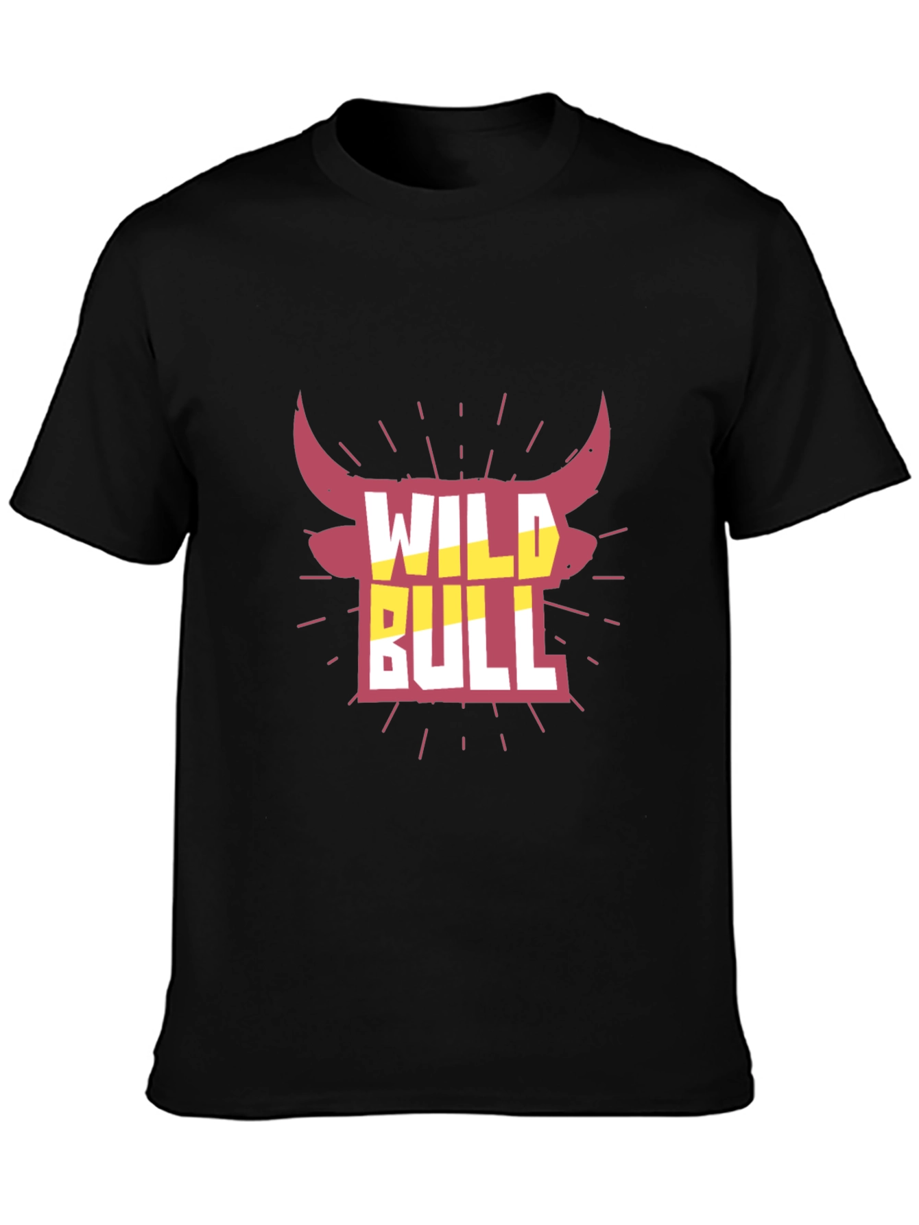 Wild Bull Graphic Tee - Black Crew Neck T-Shirt