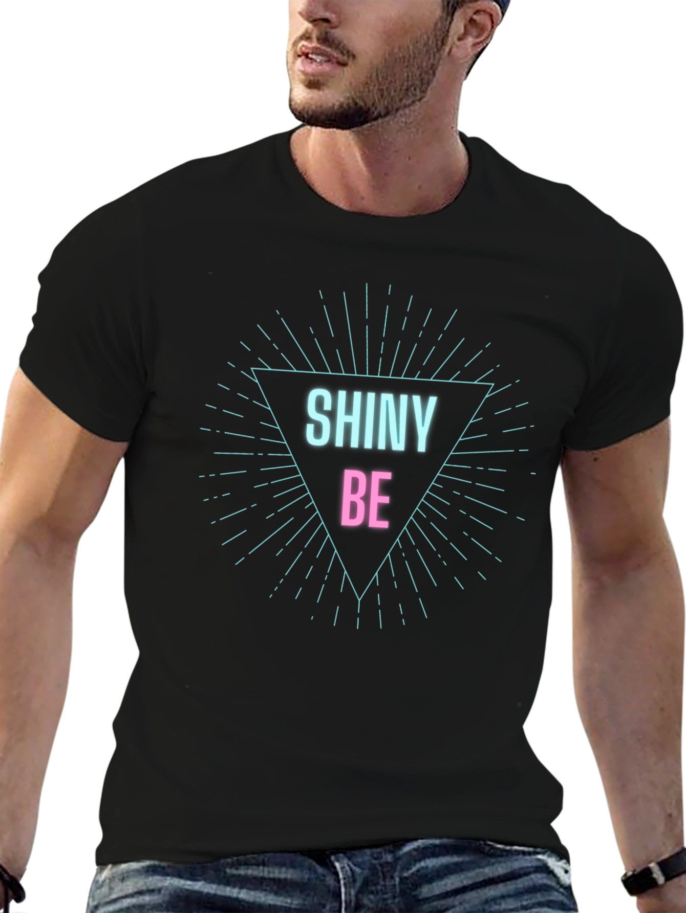 Shiny Be Graphic Tee - Black Cotton Comfort